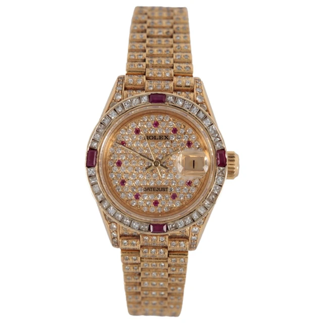 A lady's late 1980's 18ct gold Rolex Datejust automatic wris...