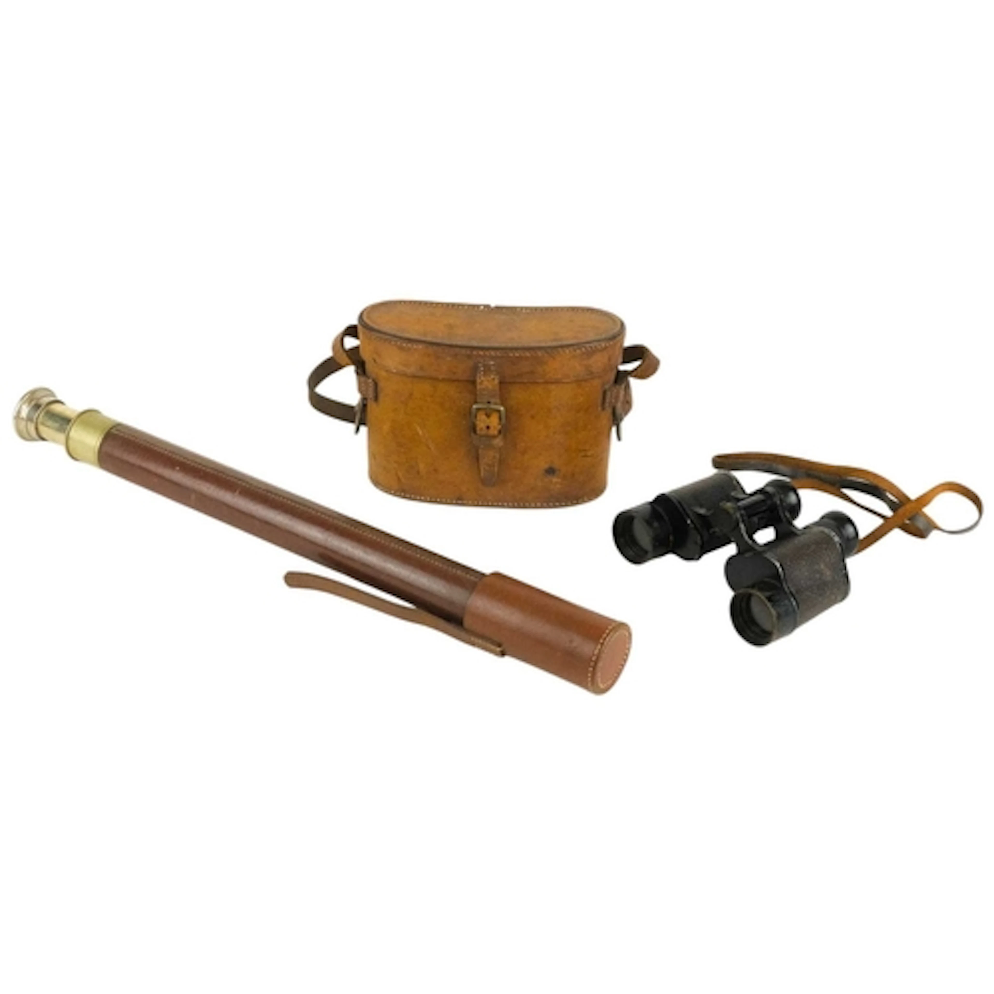 A Dolland single draw nickel telescope. 20th century, with l...