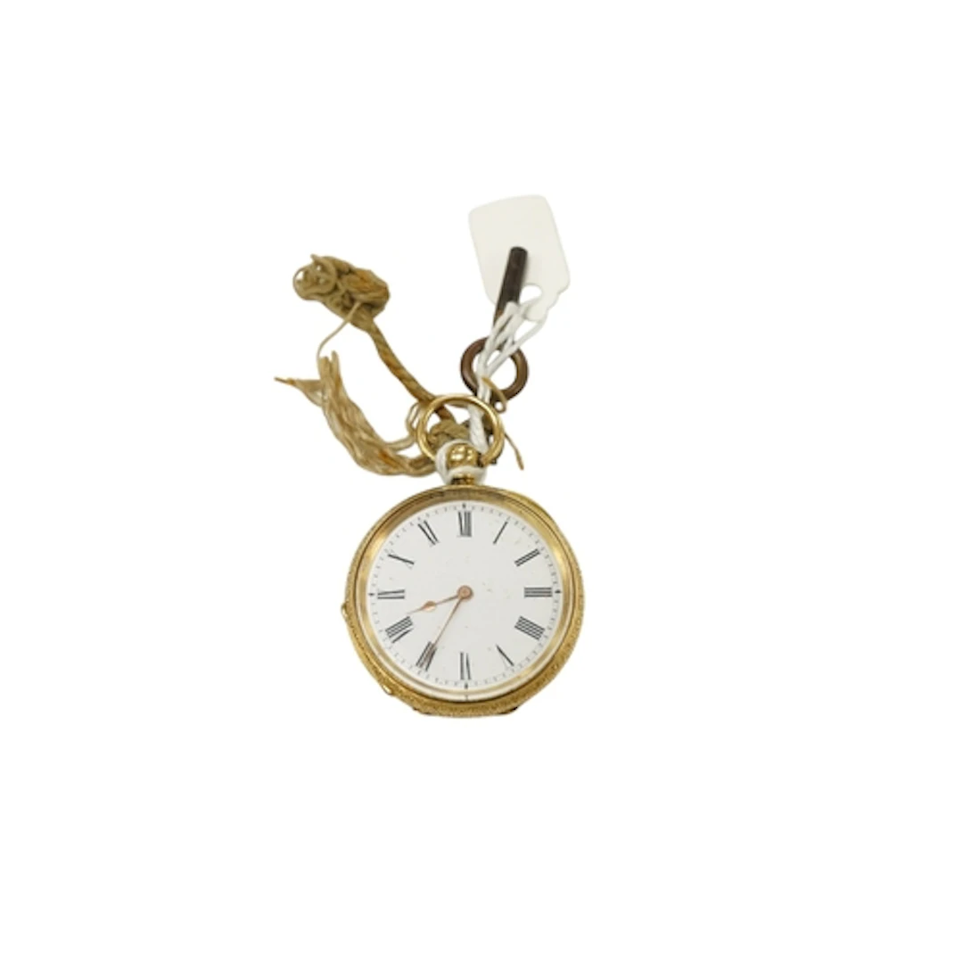 A late 19th/early 20th century continental engraved 18k open...