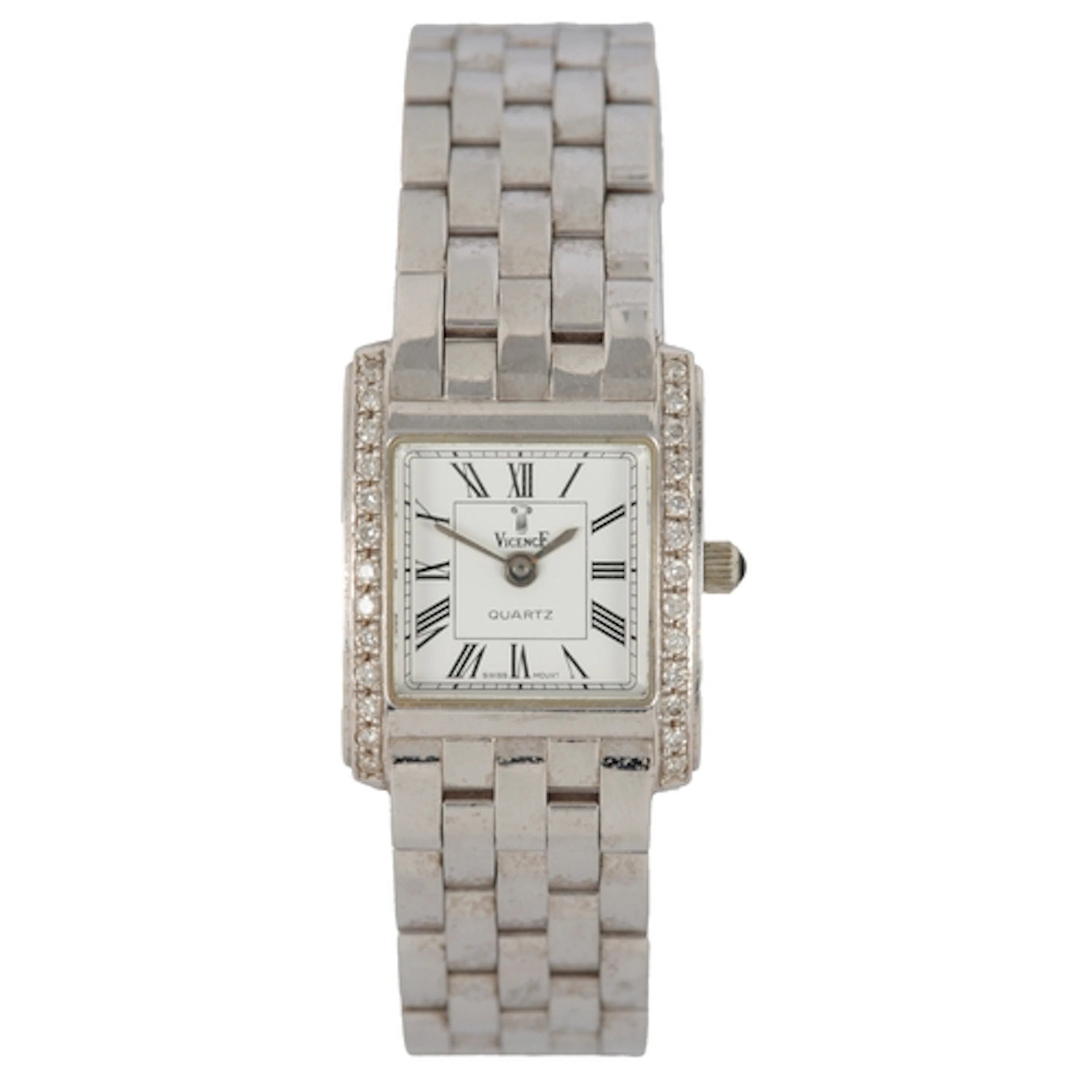 A lady's recent Italian 14k white metal Vicence quartz wrist...