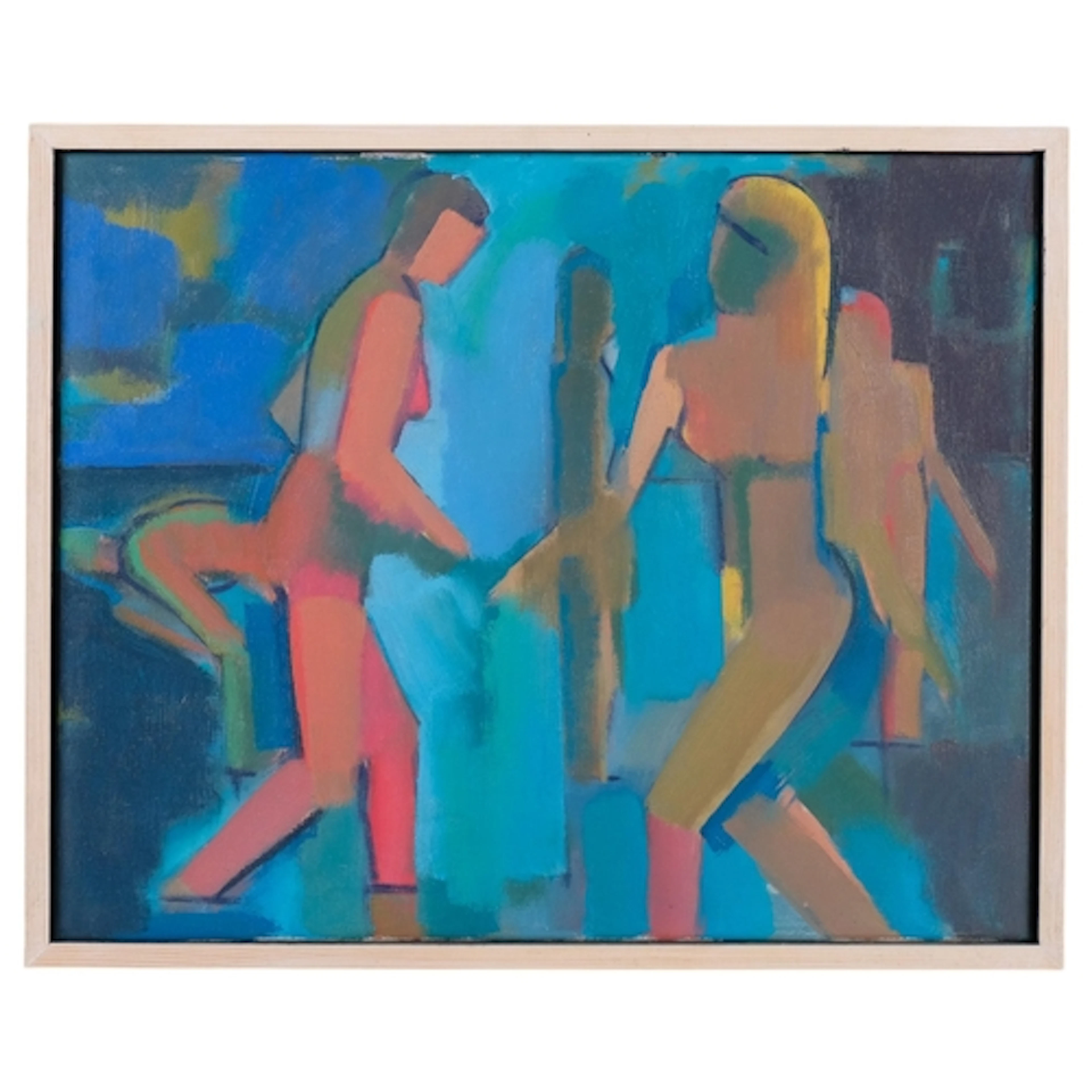 Robin Holtom (born 1944), figures on beach, oil on canvas, 4...