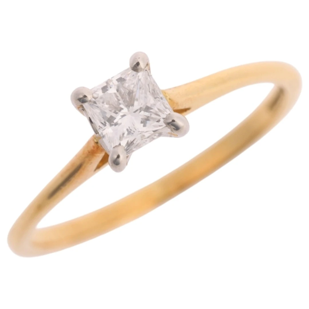 A GIA certified 18ct gold D colour single stone diamond ring...