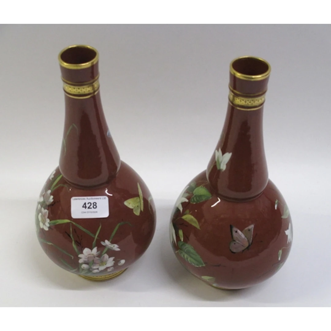 Attributed to Christopher Dresser, a pair of Mintons Aesthet...