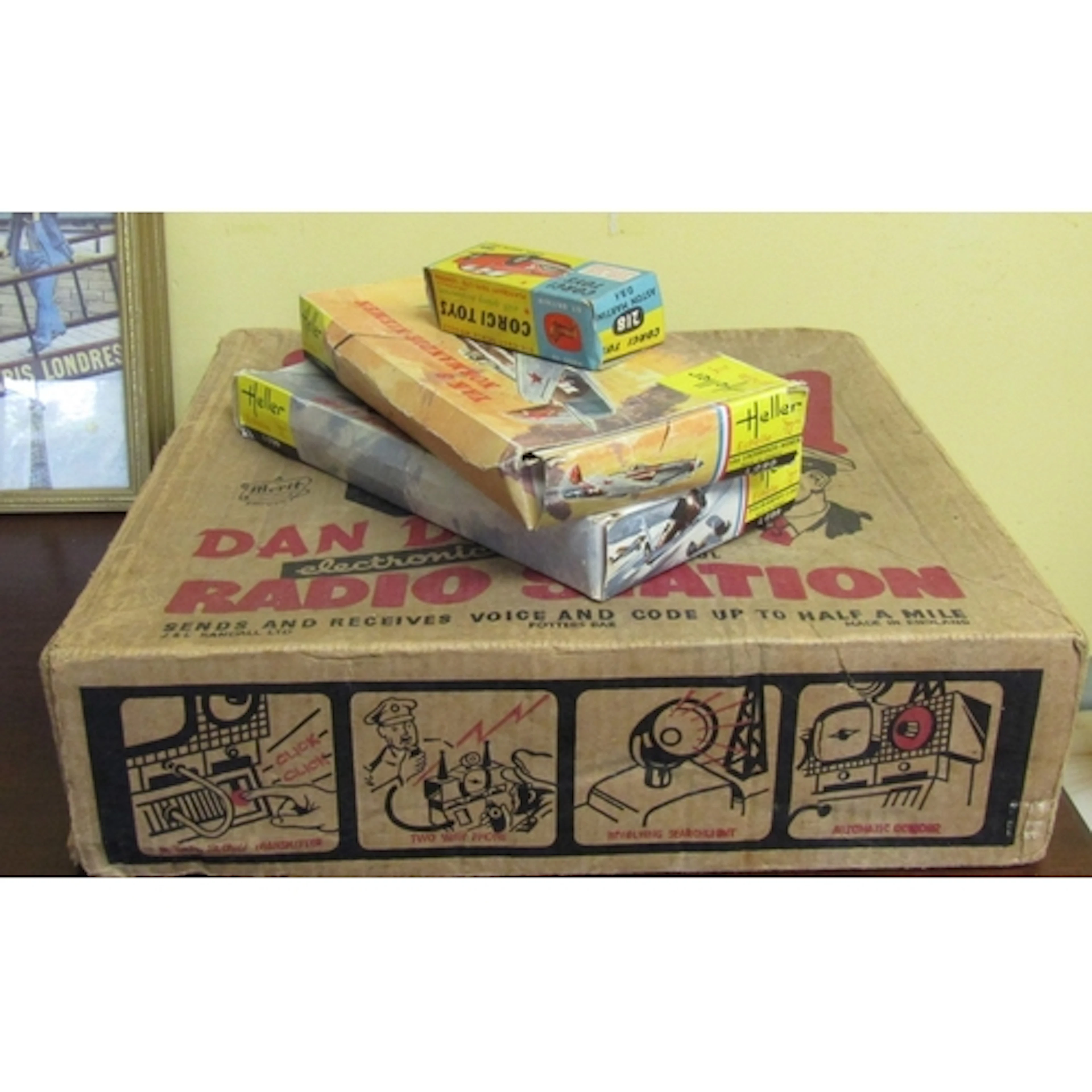 Dan Dare Radio Station Vintage Toy and Three Other Vintage T...