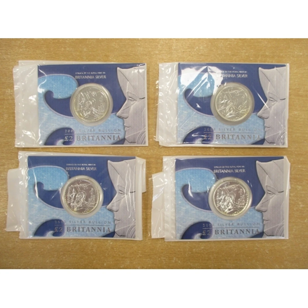 Collection of uncirculated 2003 silver £2 Britannia inset on...
