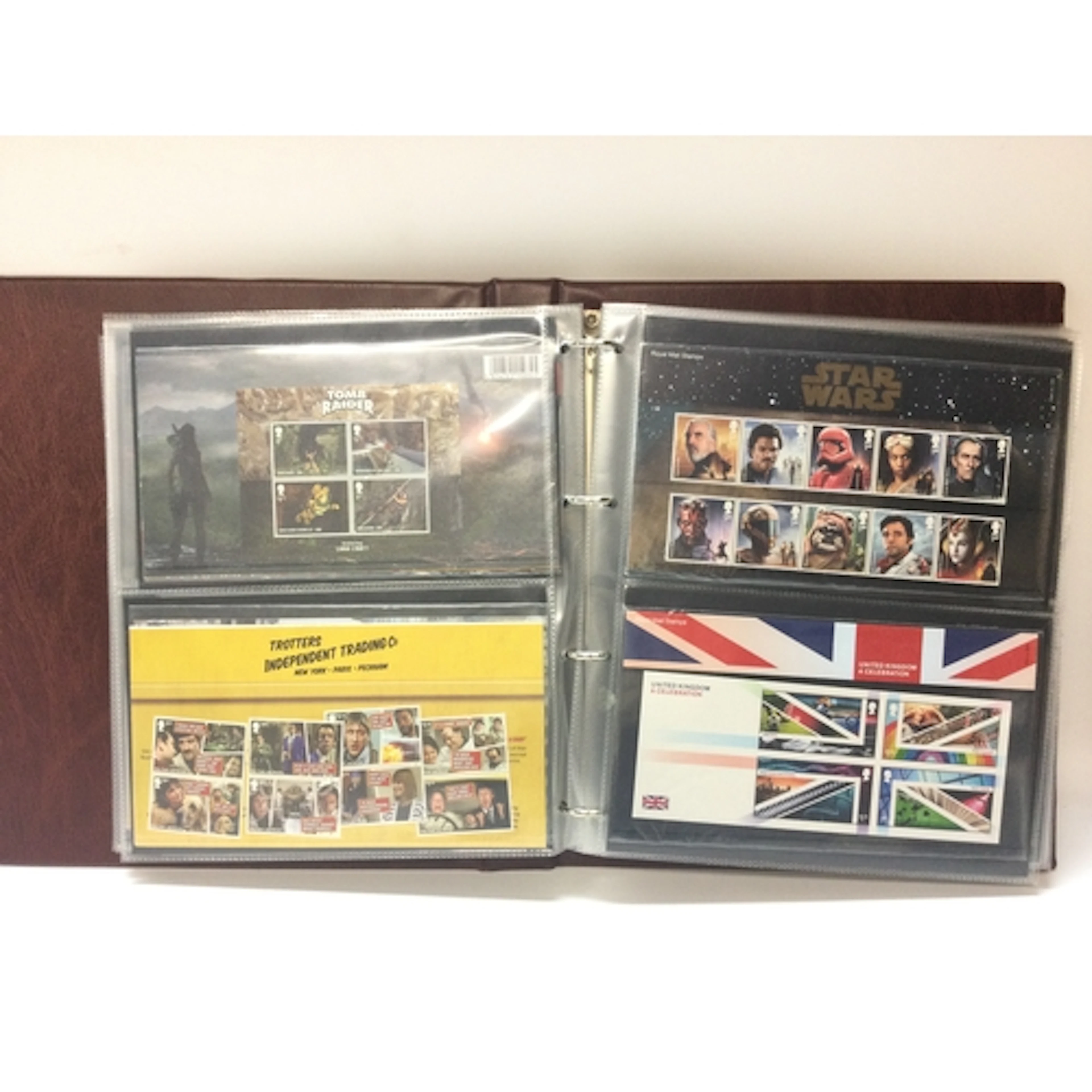 7 Queen Elizabeth II Royal Mail presentation covers filled w...