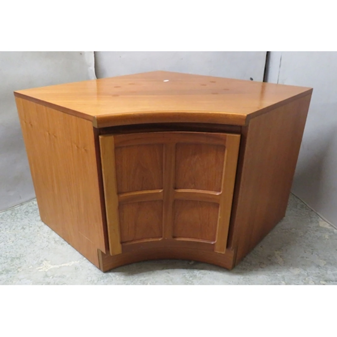 Mid Century Teak Nathan Squares range curved panel cupboard/...
