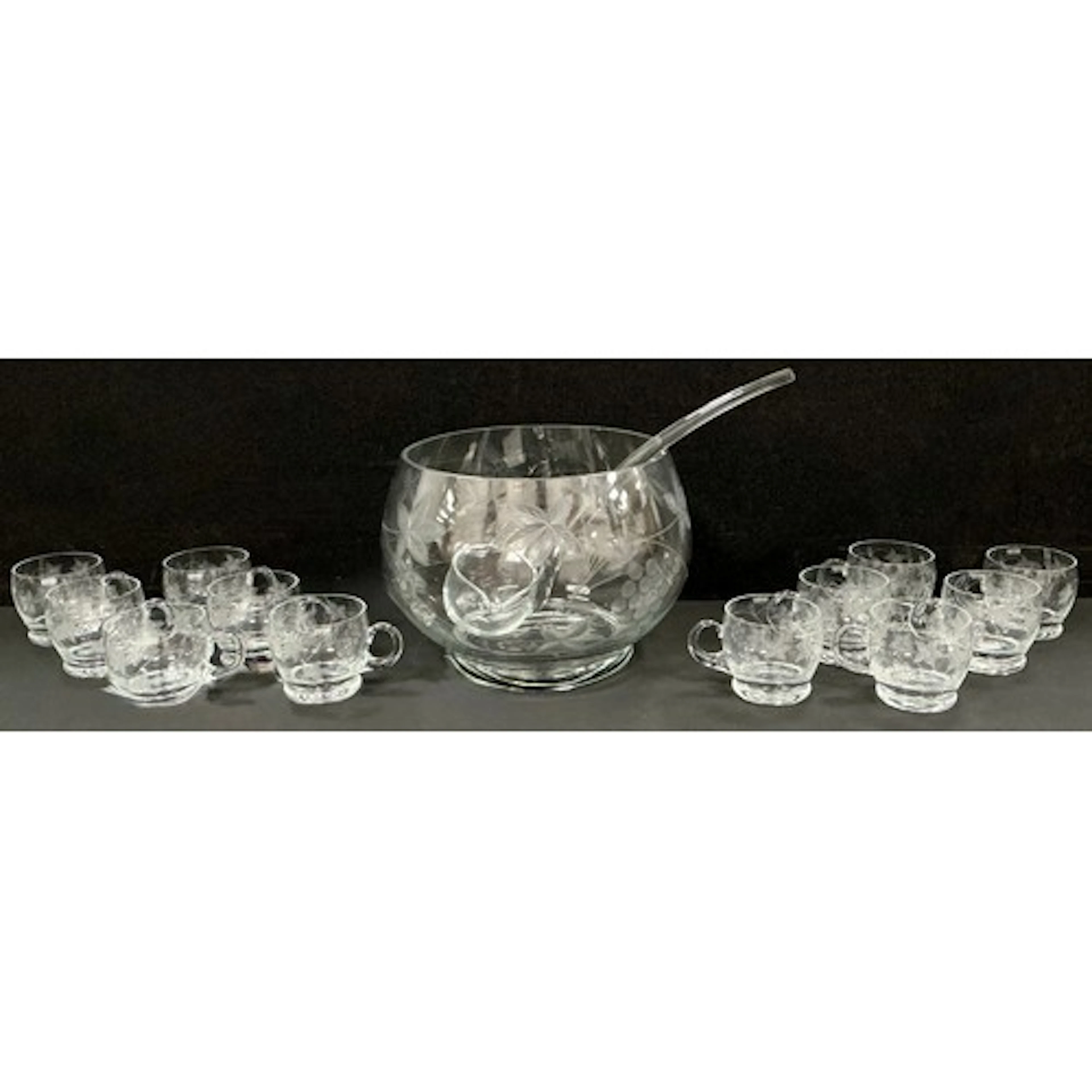 Glassware - Krosno Poland a punch set for twelve, comprising...