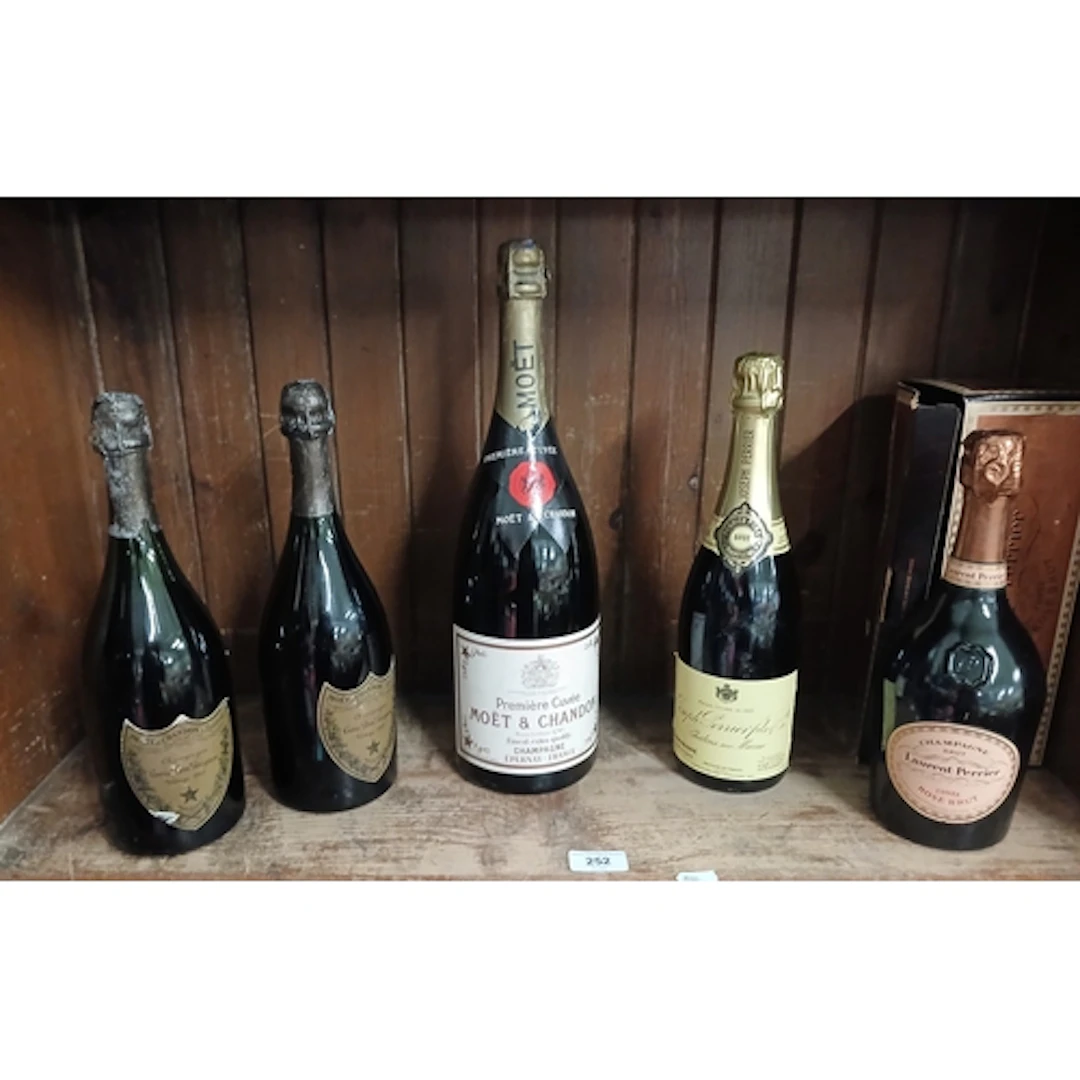 Five bottles of Champagne including a Magnum of Moet & Chand...