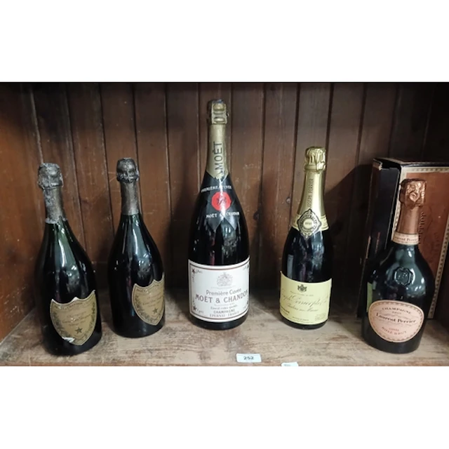 Five bottles of Champagne including a Magnum of Moet & Chand...