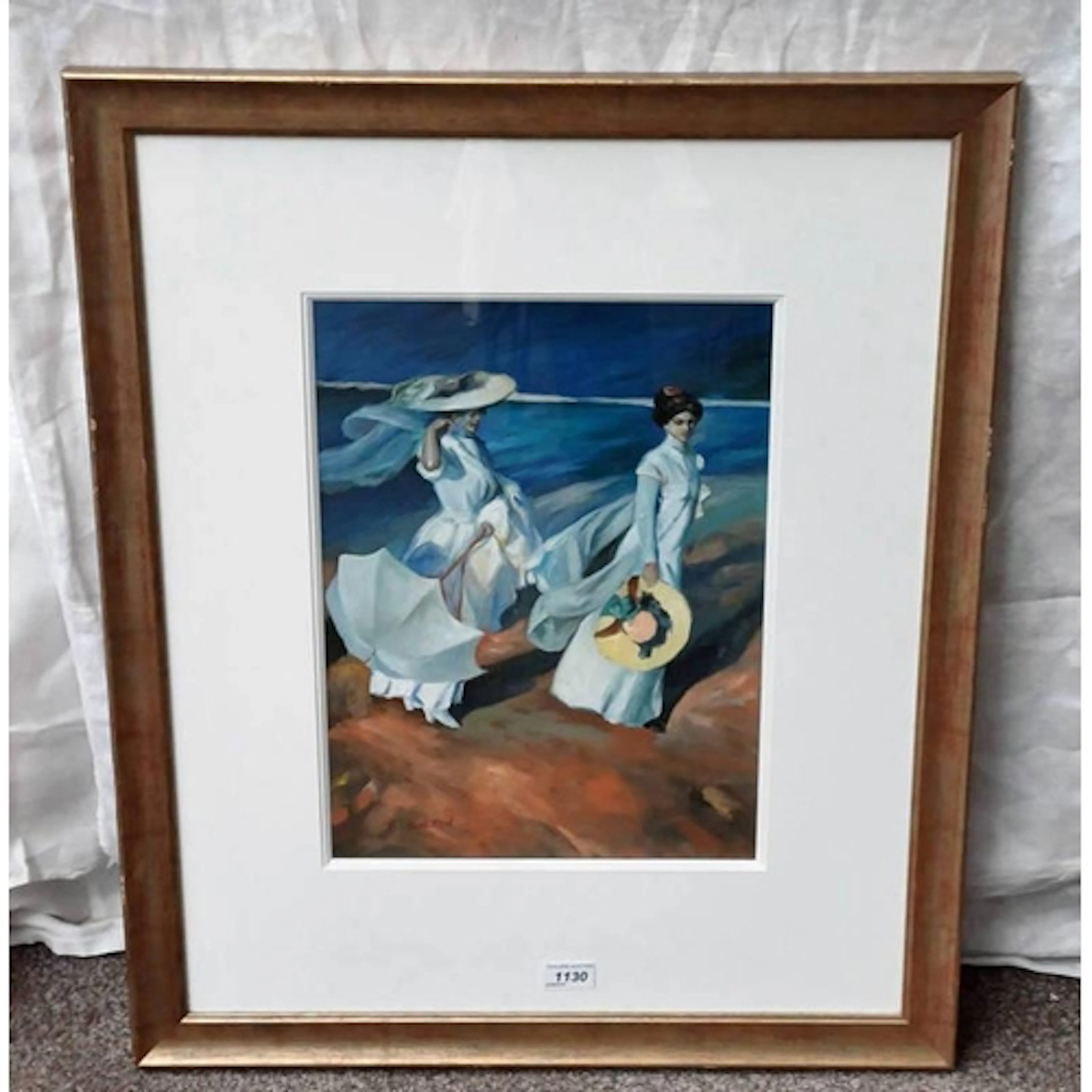 GILT FRAMED OIL PAINTING AFTER THE ORIGINAL BY JOAQUIN SOROL...