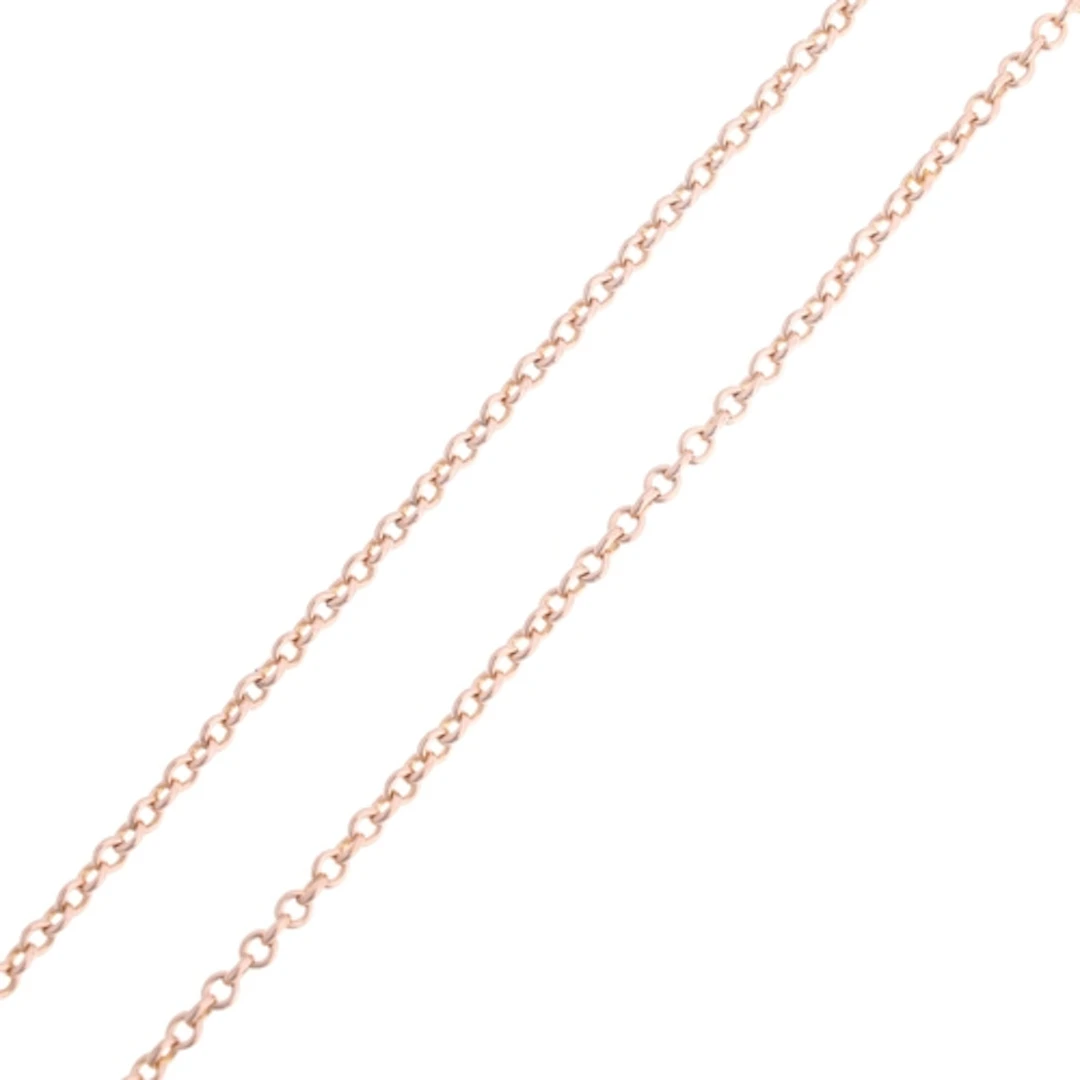 A 9ct rose gold fine cable link chain necklace, unmarked but...