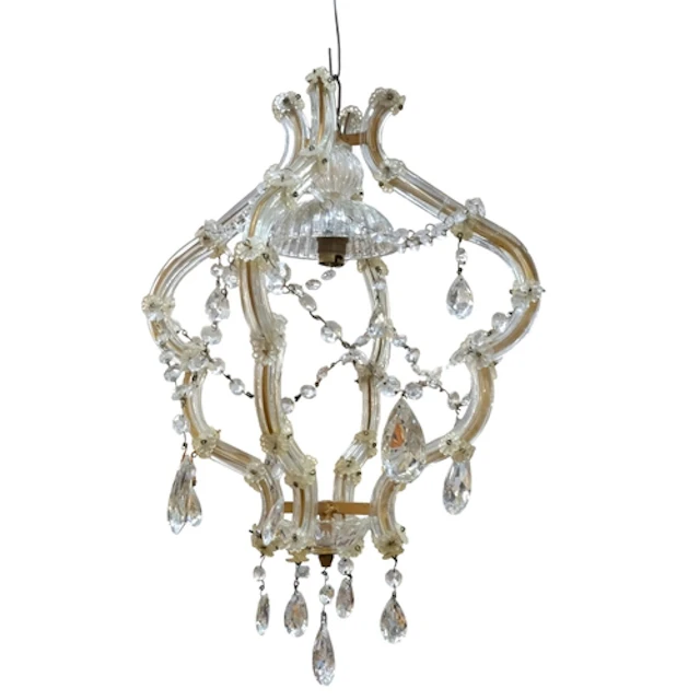 An Italian Murano style chandelier, with cut-glass drops and...