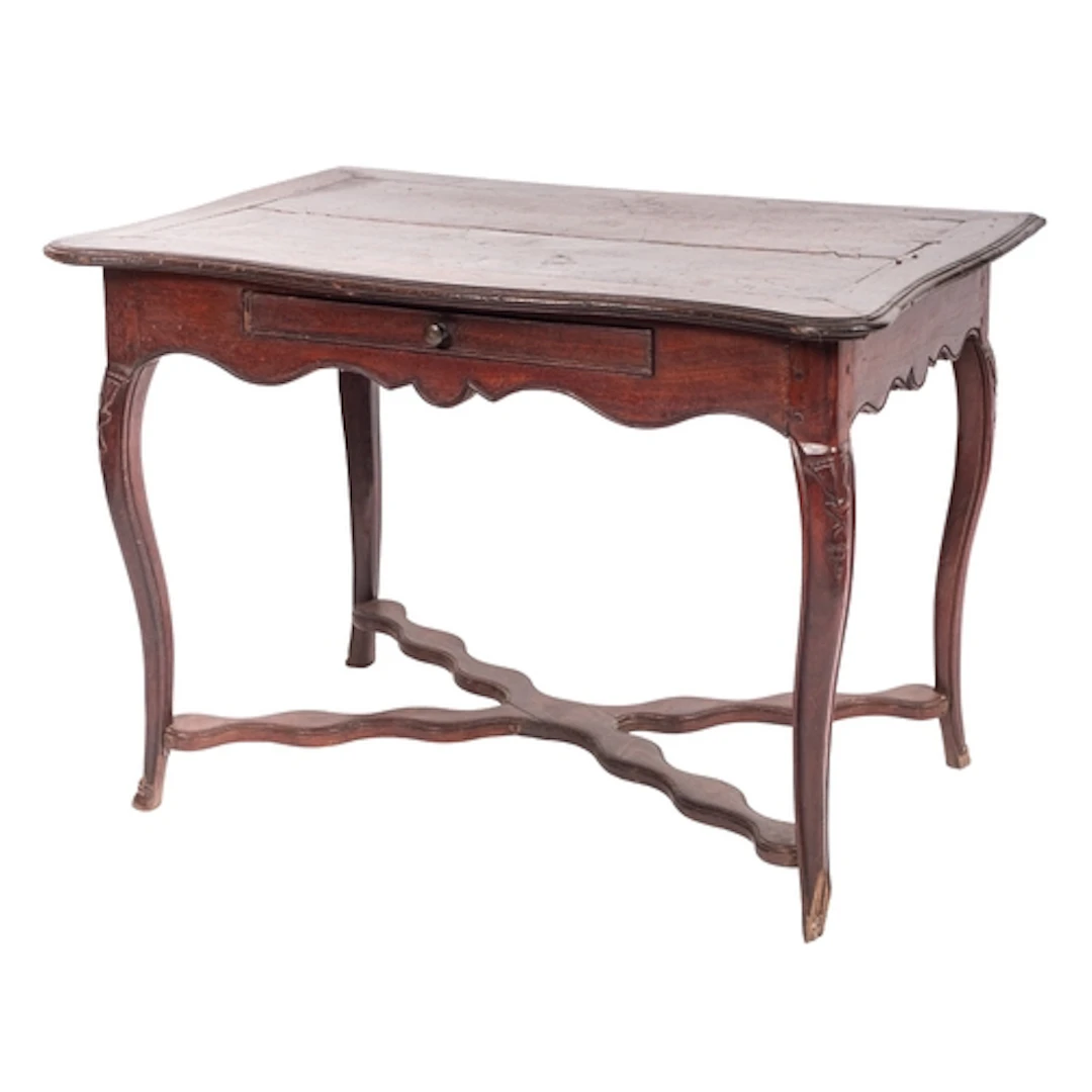 A Flemish walnut and marquetry side table, mid 18th century;...