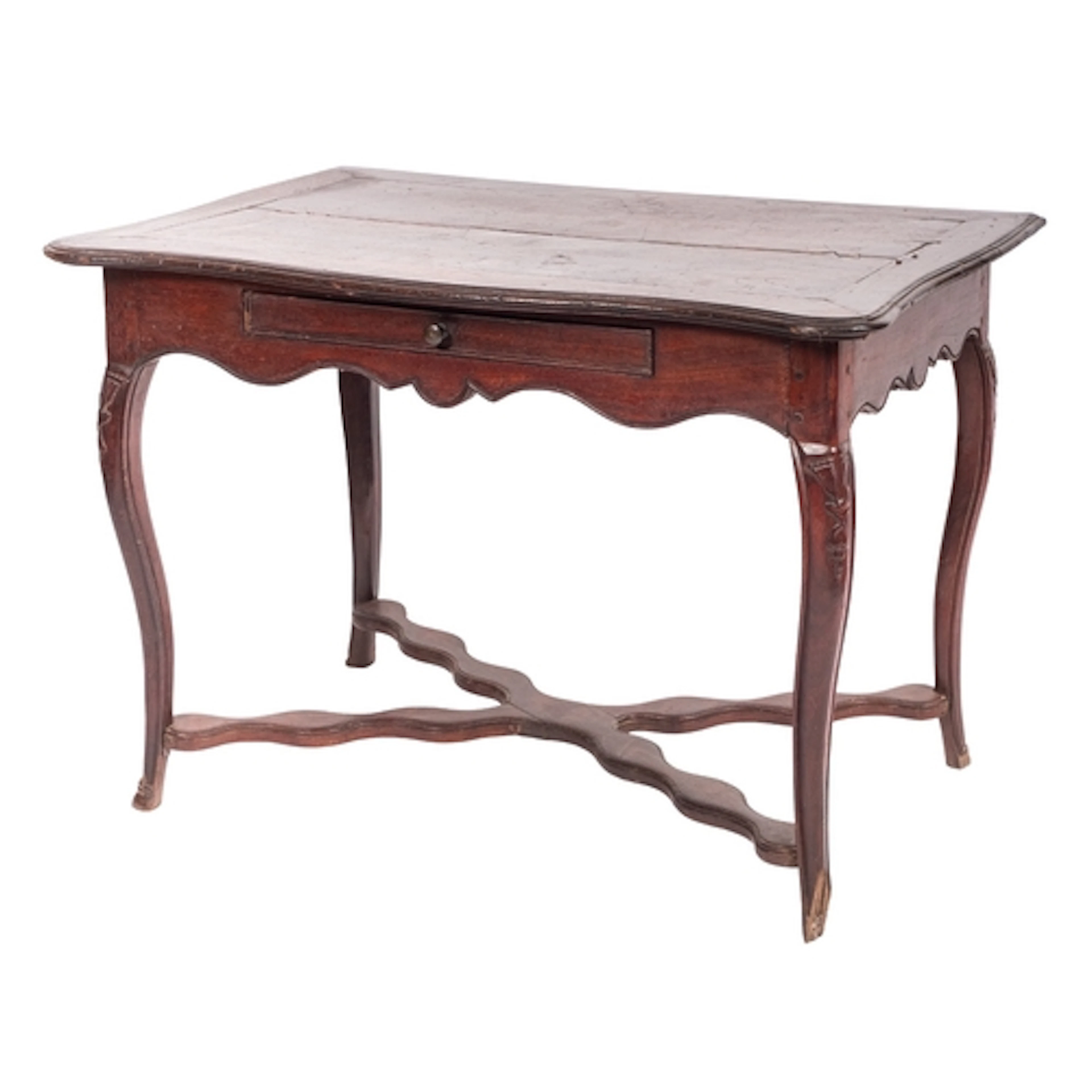 A Flemish walnut and marquetry side table, mid 18th century;...