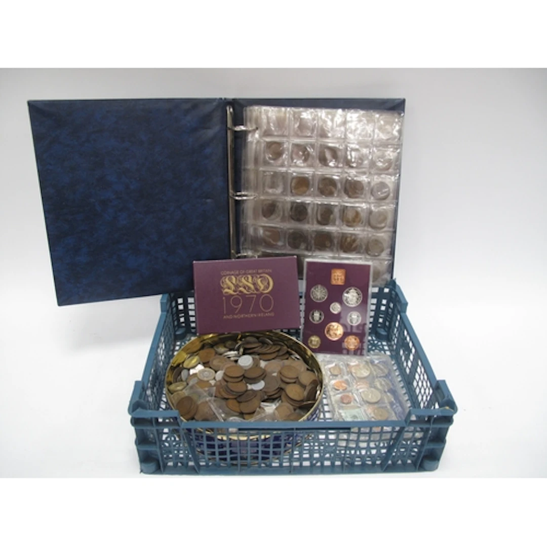 Large Collection Of GB And World Coinage, includes a 1970 Ro...