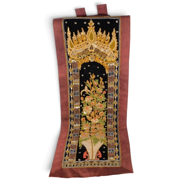 An Indian embroidered wall hanging