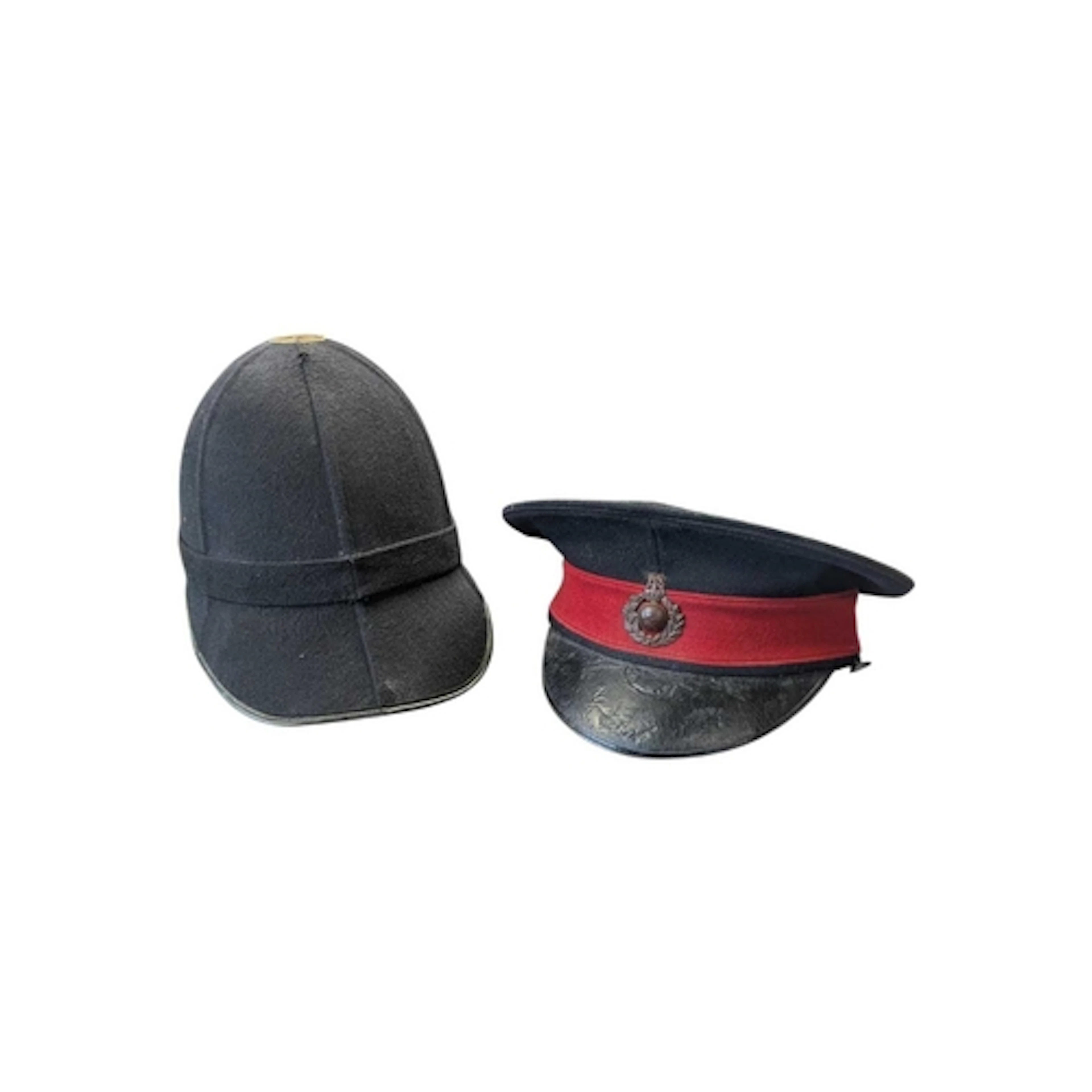Two vintage 20th cenutry military / police helmets / hats / ...