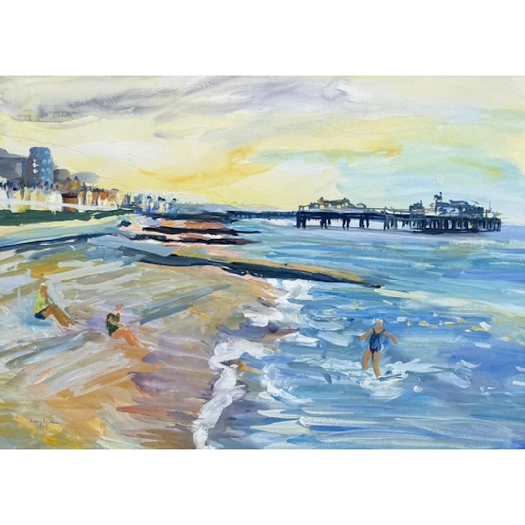 LUCY FIELDEN (BRITISH, CONTEMPORARY): BRIGHTON BEACH Gouache...