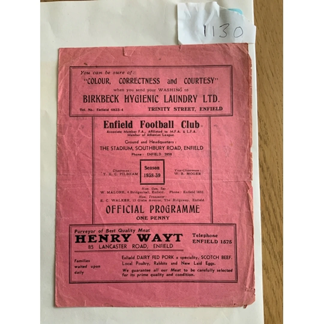 38/39 Arsenal A v Swindon Reserves At Enfield Football Progr...