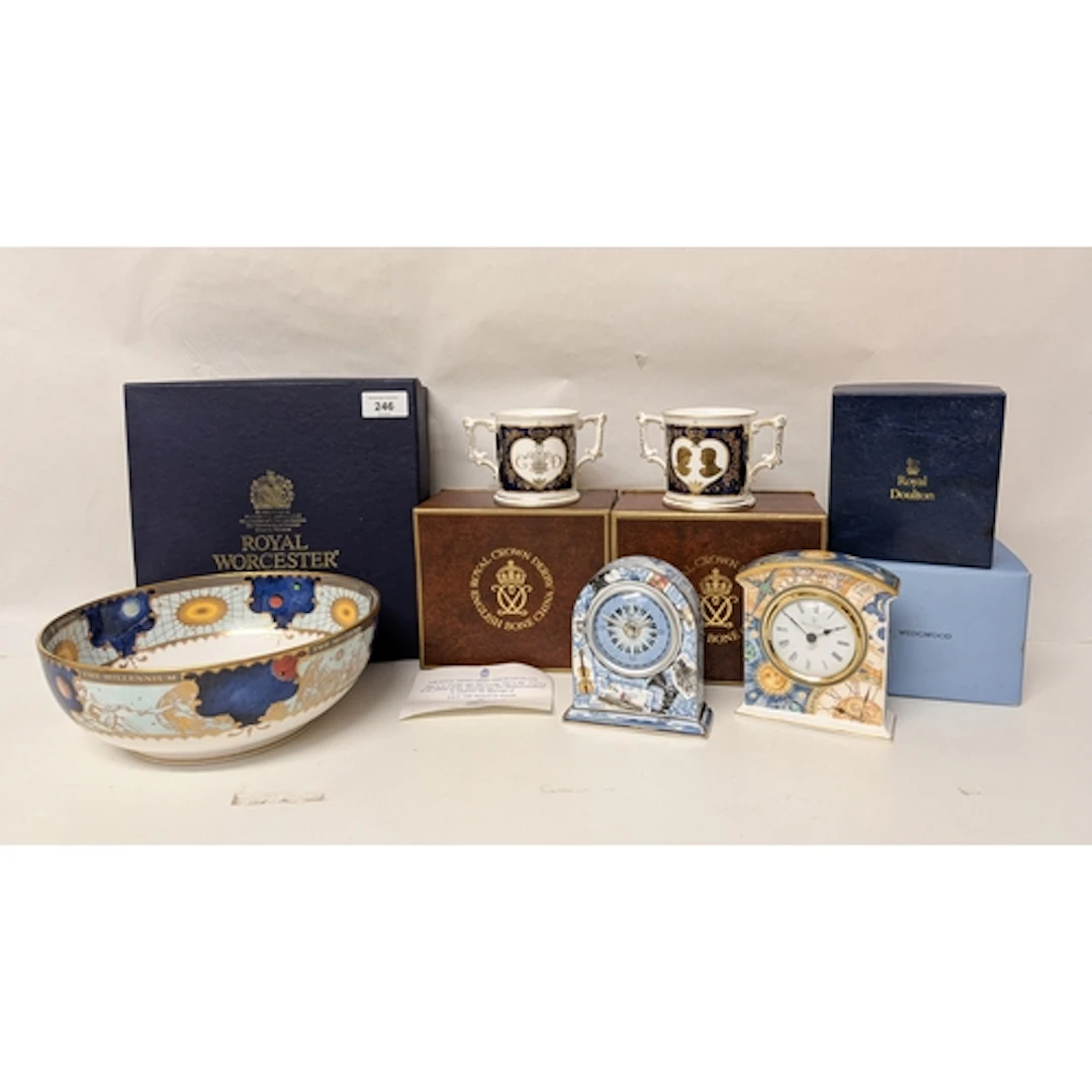 Two Royal Worcester commemorative Millennium fruit bowls, a ...