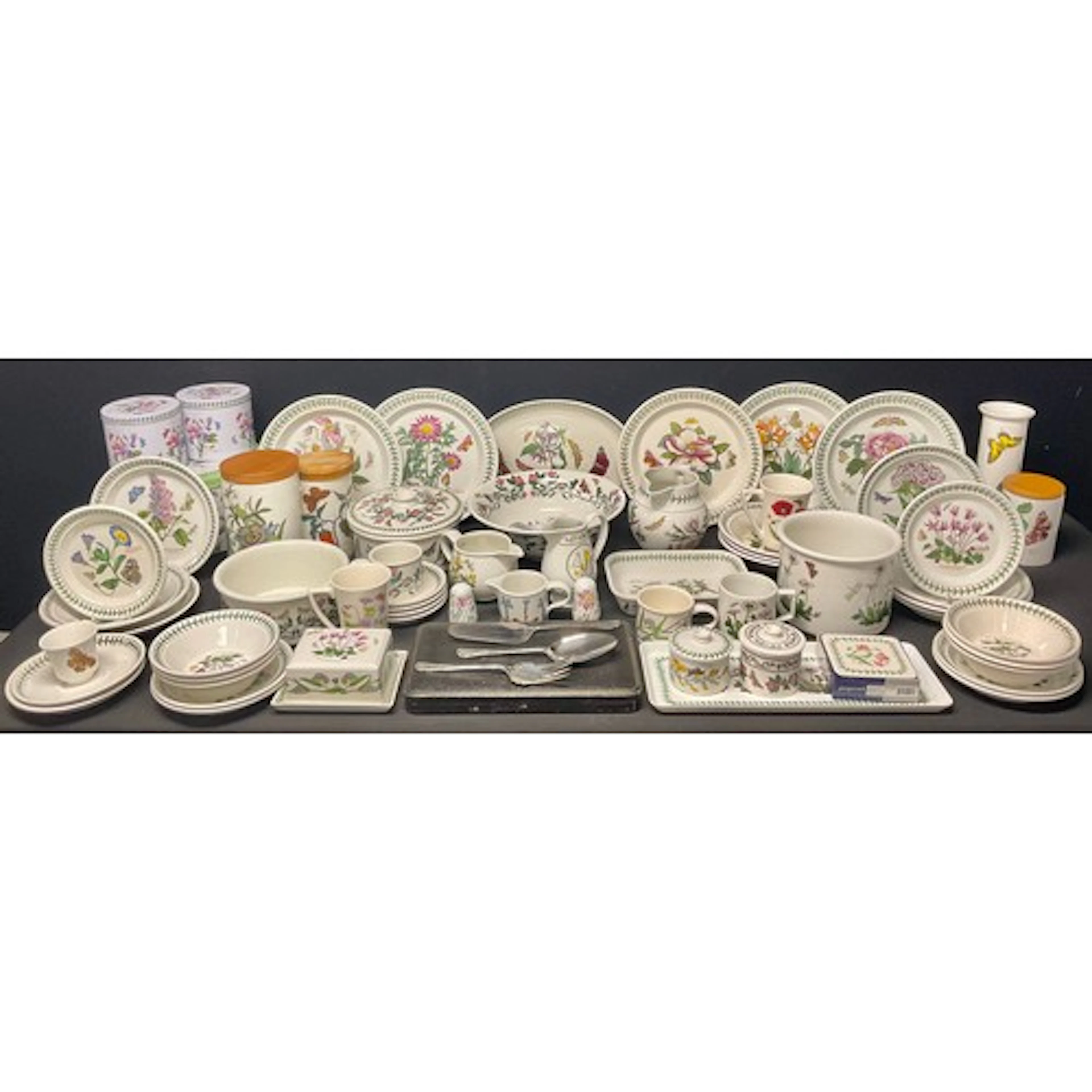 Ceramics - Portmeirion dinner service; provision jars, etc.;...