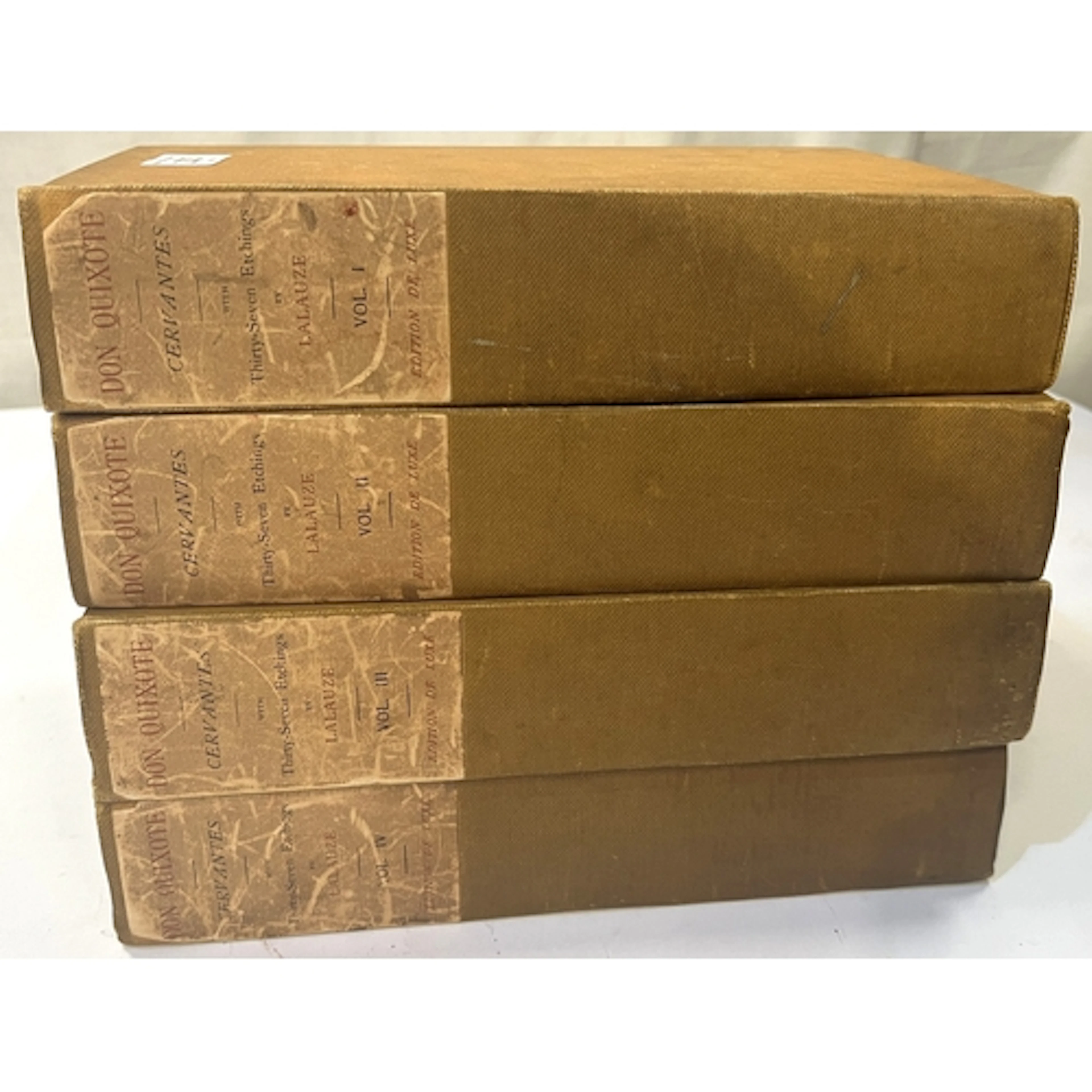 DON QUIXOTE de la MANCHA, 4 vols, illust. with etchings in 2...