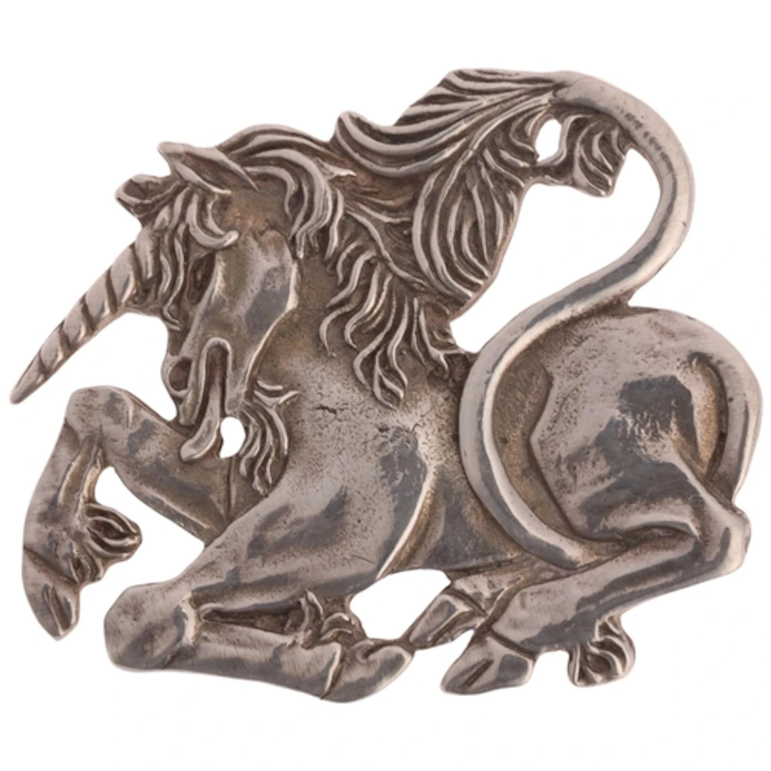 A Scottish silver unicorn brooch, maker IC?, Edinburgh 1993,...