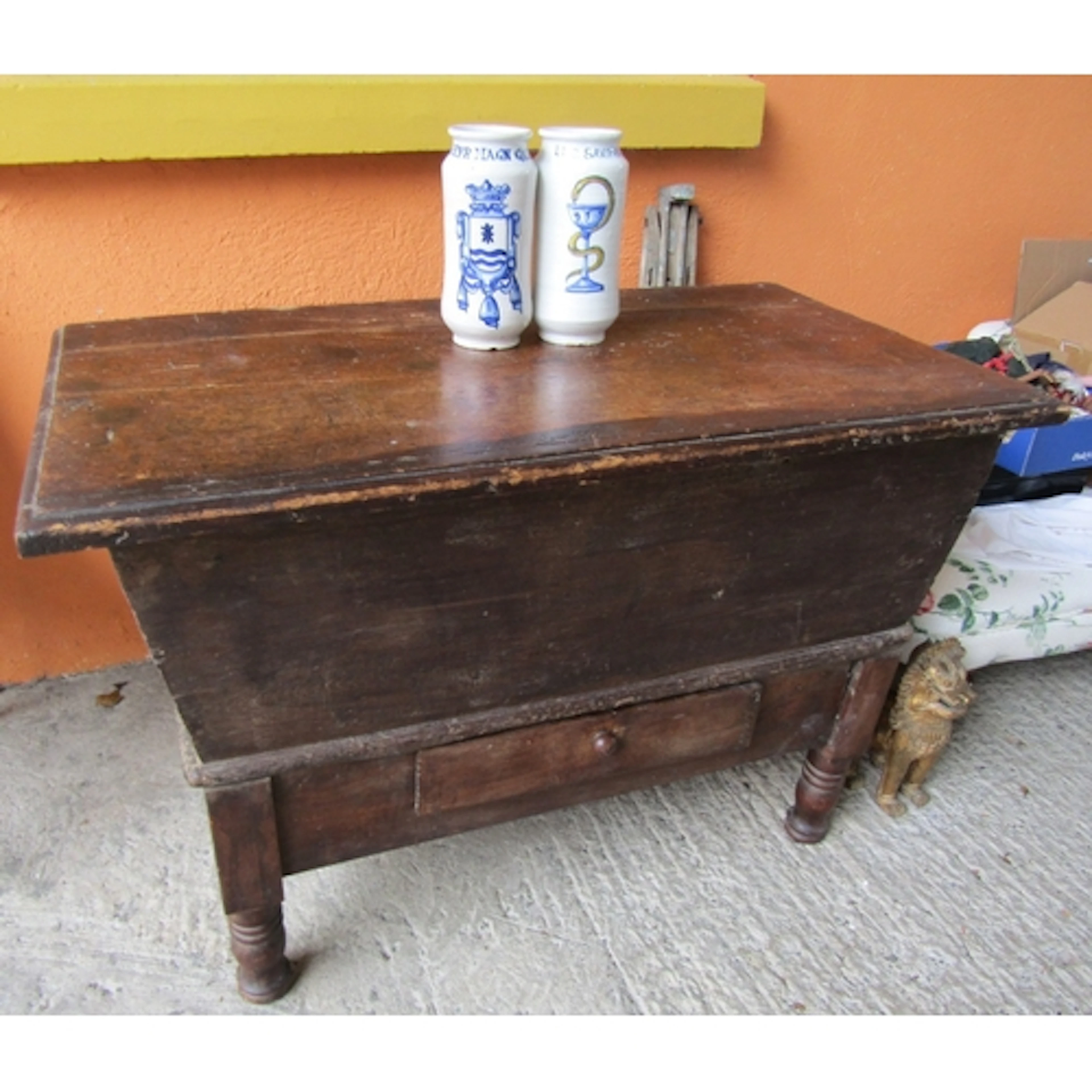 Antique Free Standing Dough Bin Chest of Rectangular Form Ap...