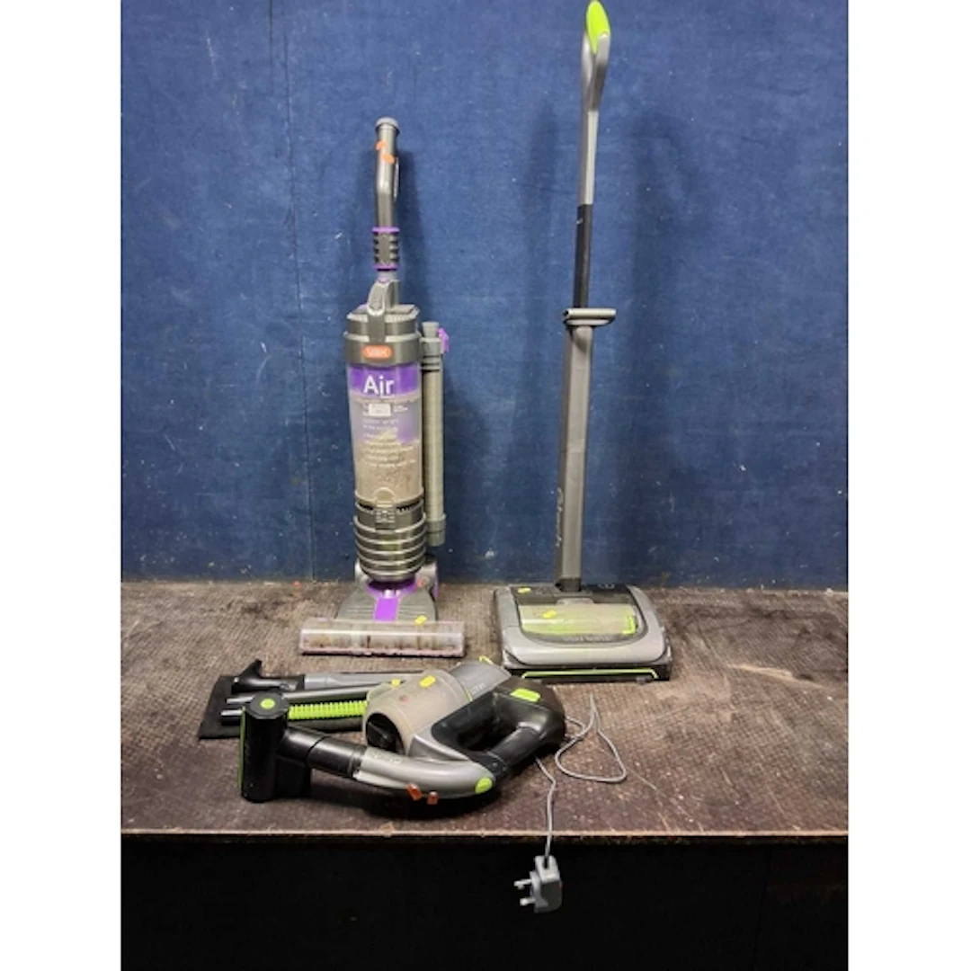 A VAX AIR REACH UPRIGHT VACUUM CLEANER, a GTech air ram cord...