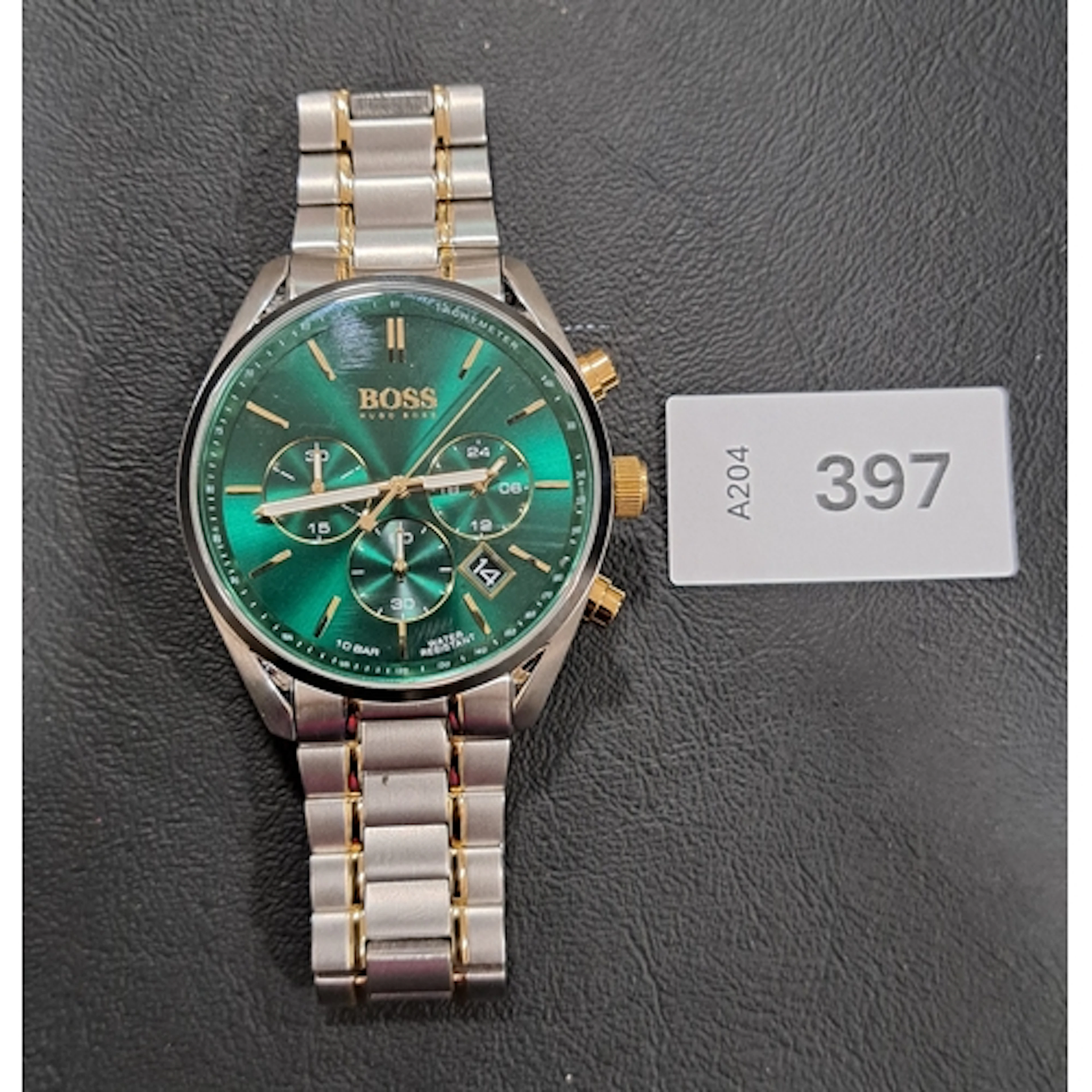 GENTS HUGO BOSS WRISTWATCH the green dial with baton hour ma...