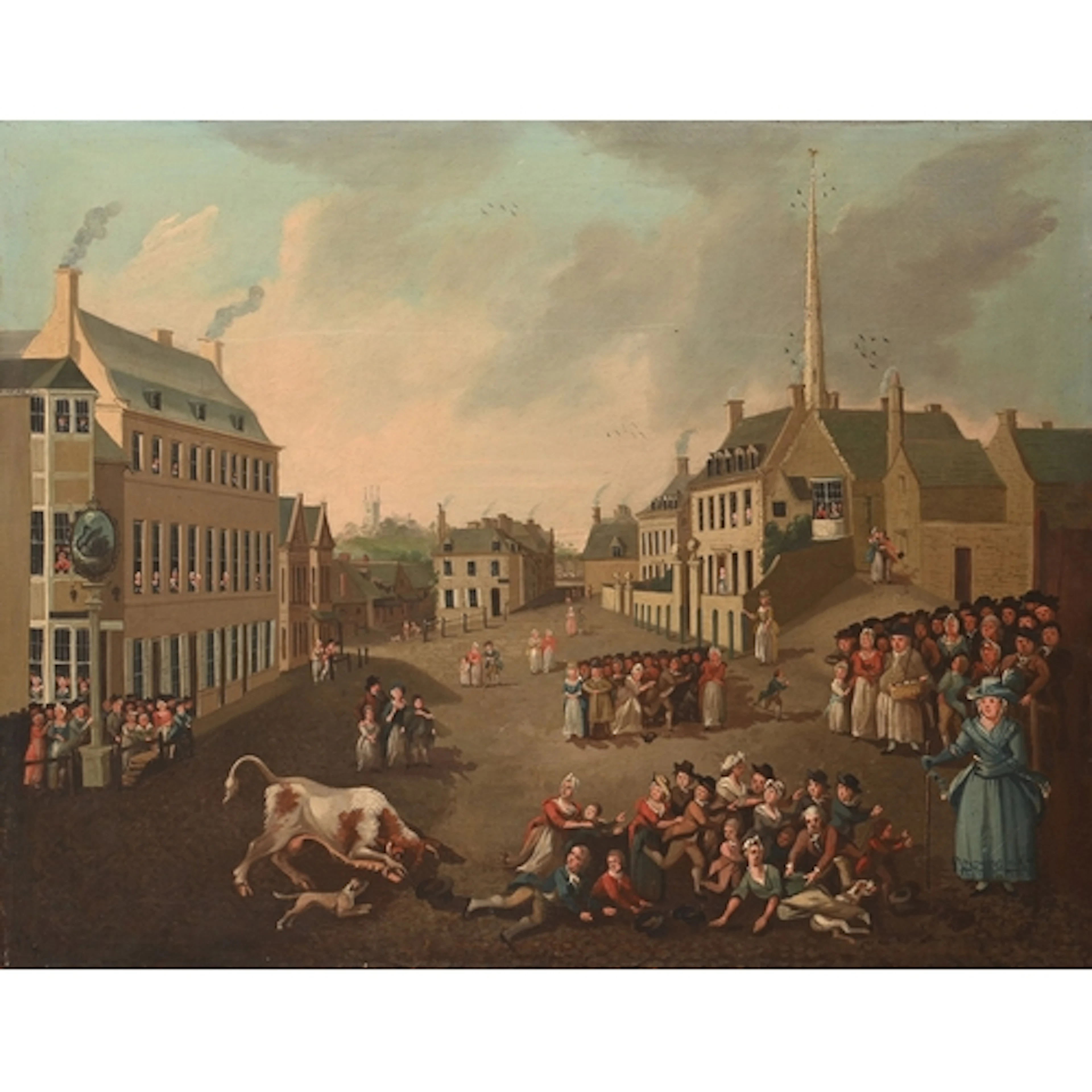 English School, late 18th century - The Stamford Bull Run, o...