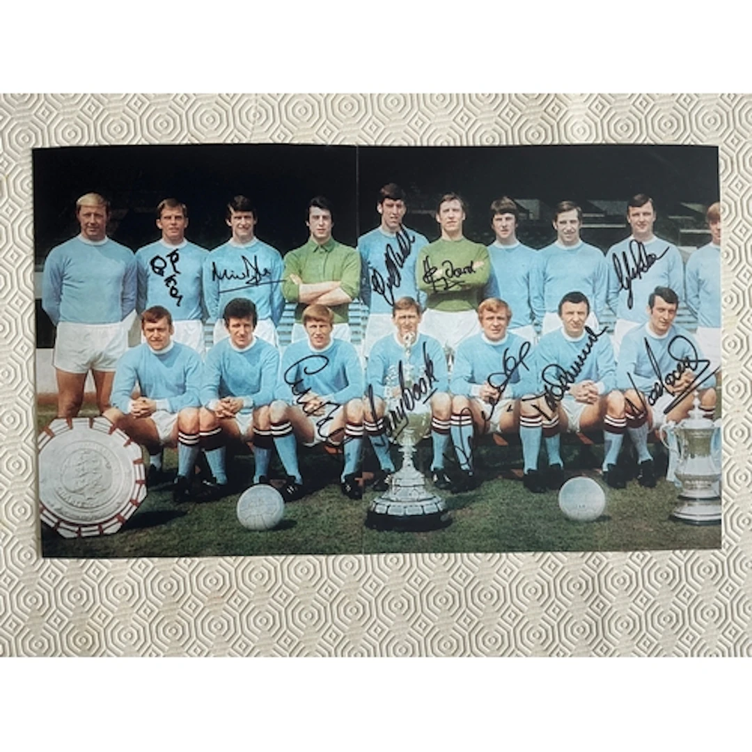 Manchester City Signed Football Magazine Pictures: 1969 team...