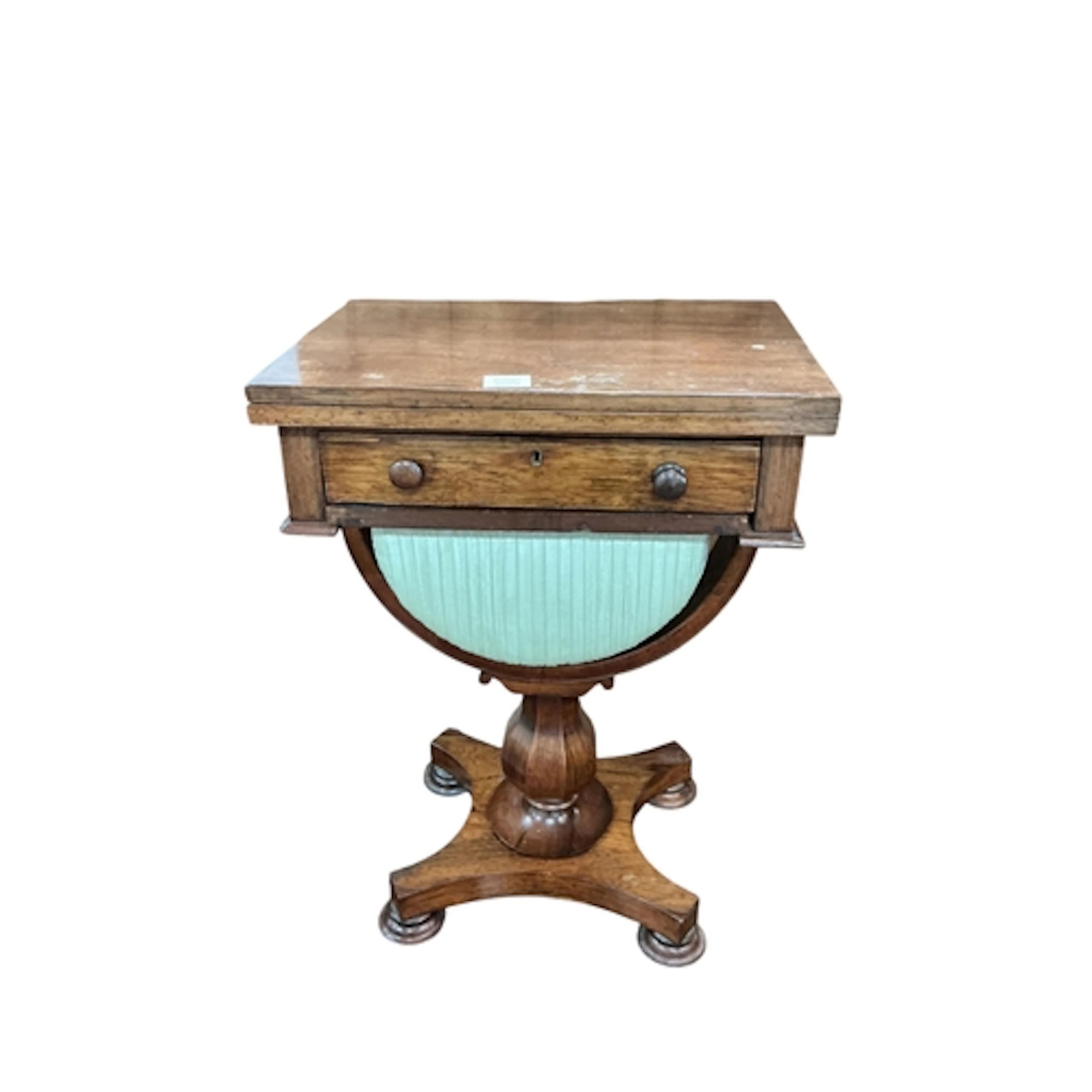 An early Victorian rosewood work / writing table, width 50cm...
