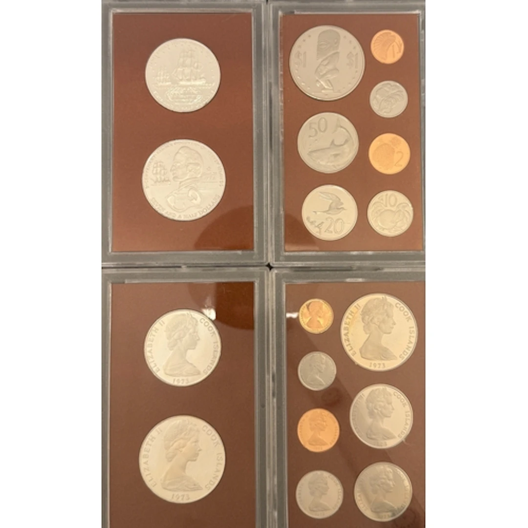 Cook Islands proof coin year sets (18 coins), 1973 and 1974,...