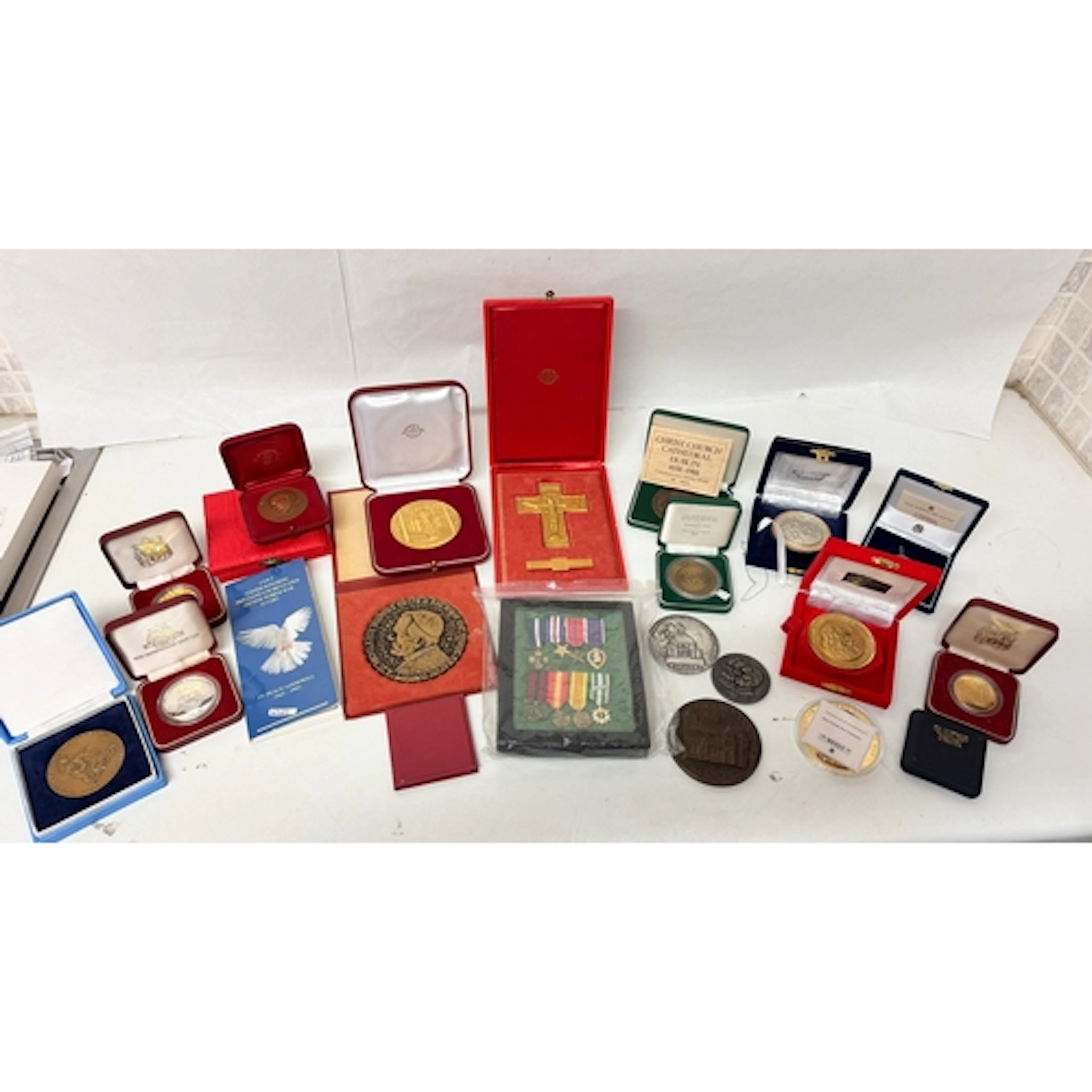 Collection of Vatican and other religious commemorative meda...