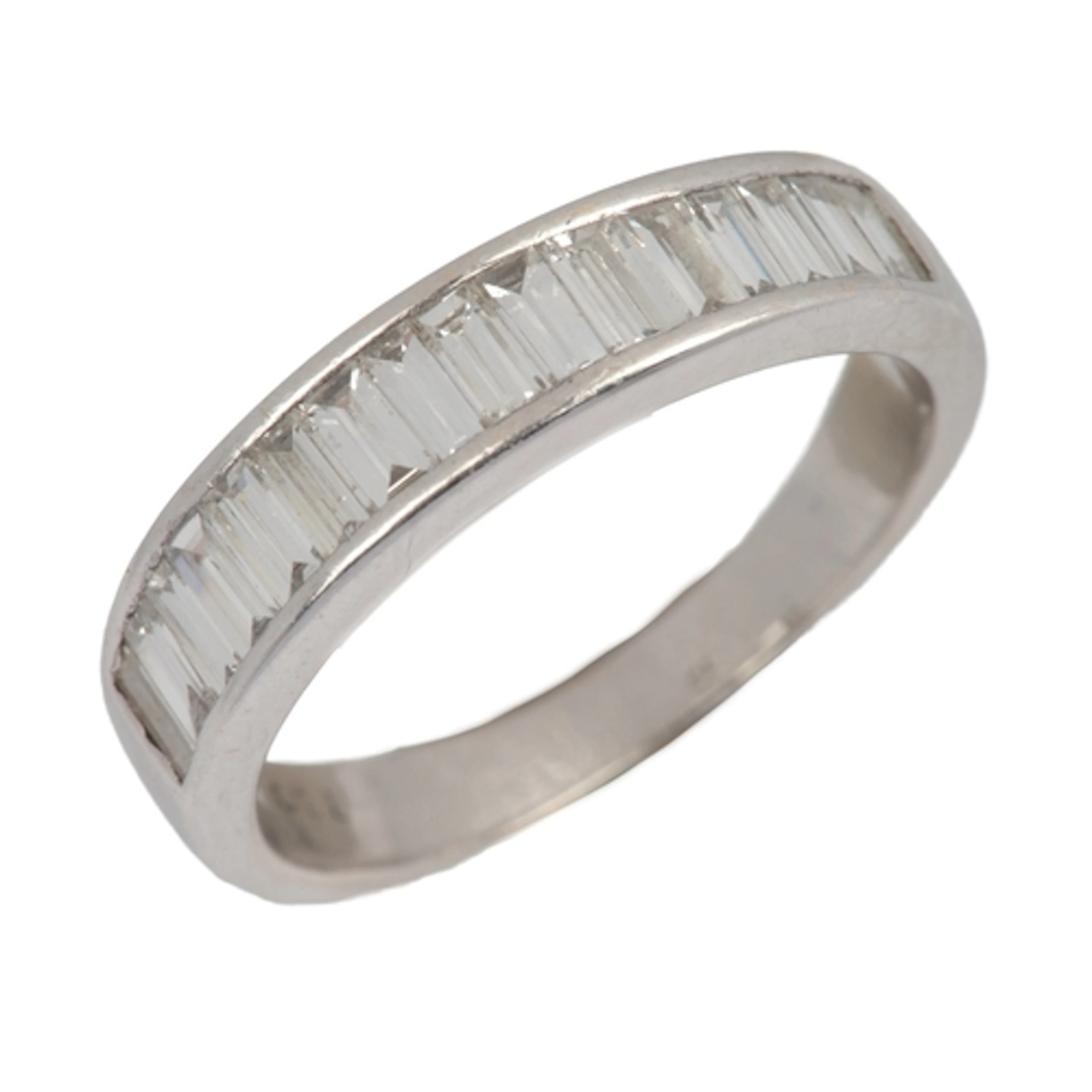 A diamond half eternity ring, channel-set to the front with ...