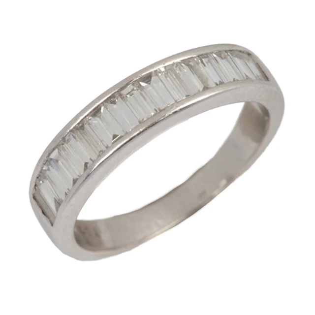A diamond half eternity ring, channel-set to the front with ...