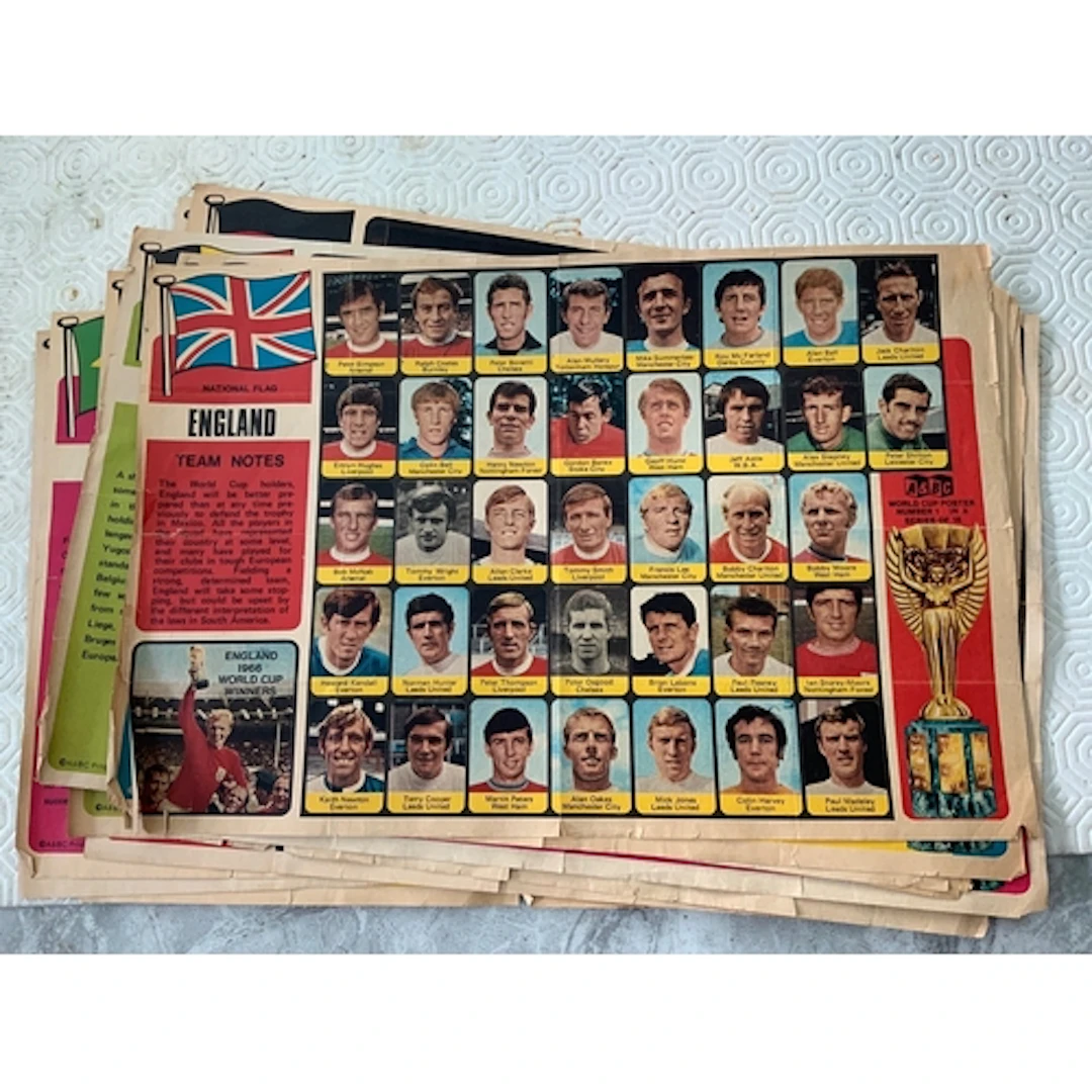 A + BC 1970 World Cup Team Posters: 14 from the set of 16 fr...