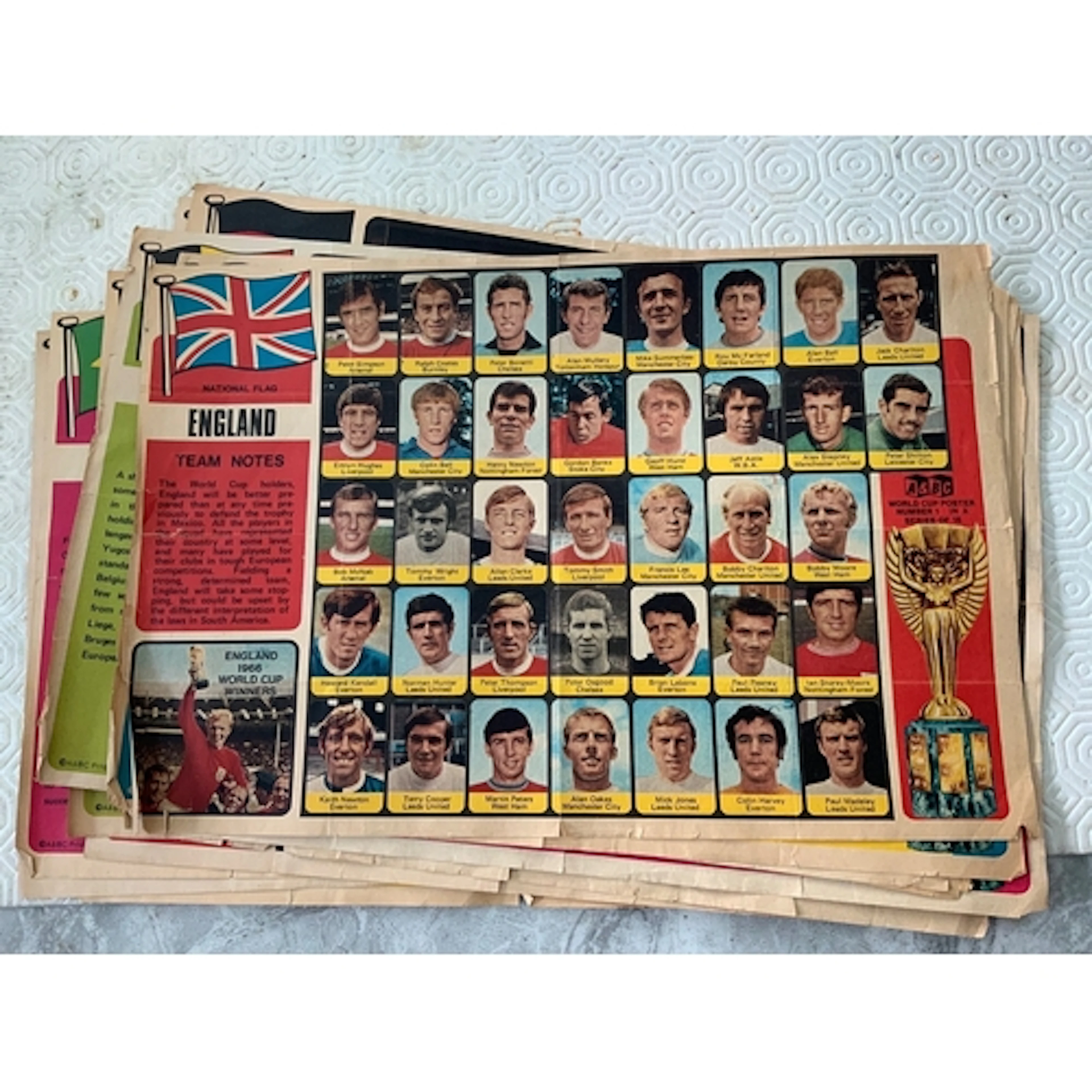 A + BC 1970 World Cup Team Posters: 14 from the set of 16 fr...