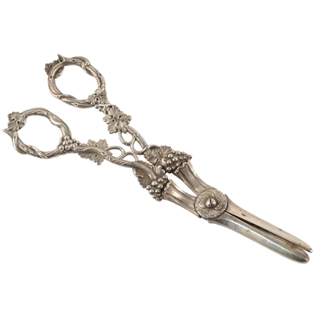 A pair of early 19th century silver grape shears, by Joseph ...