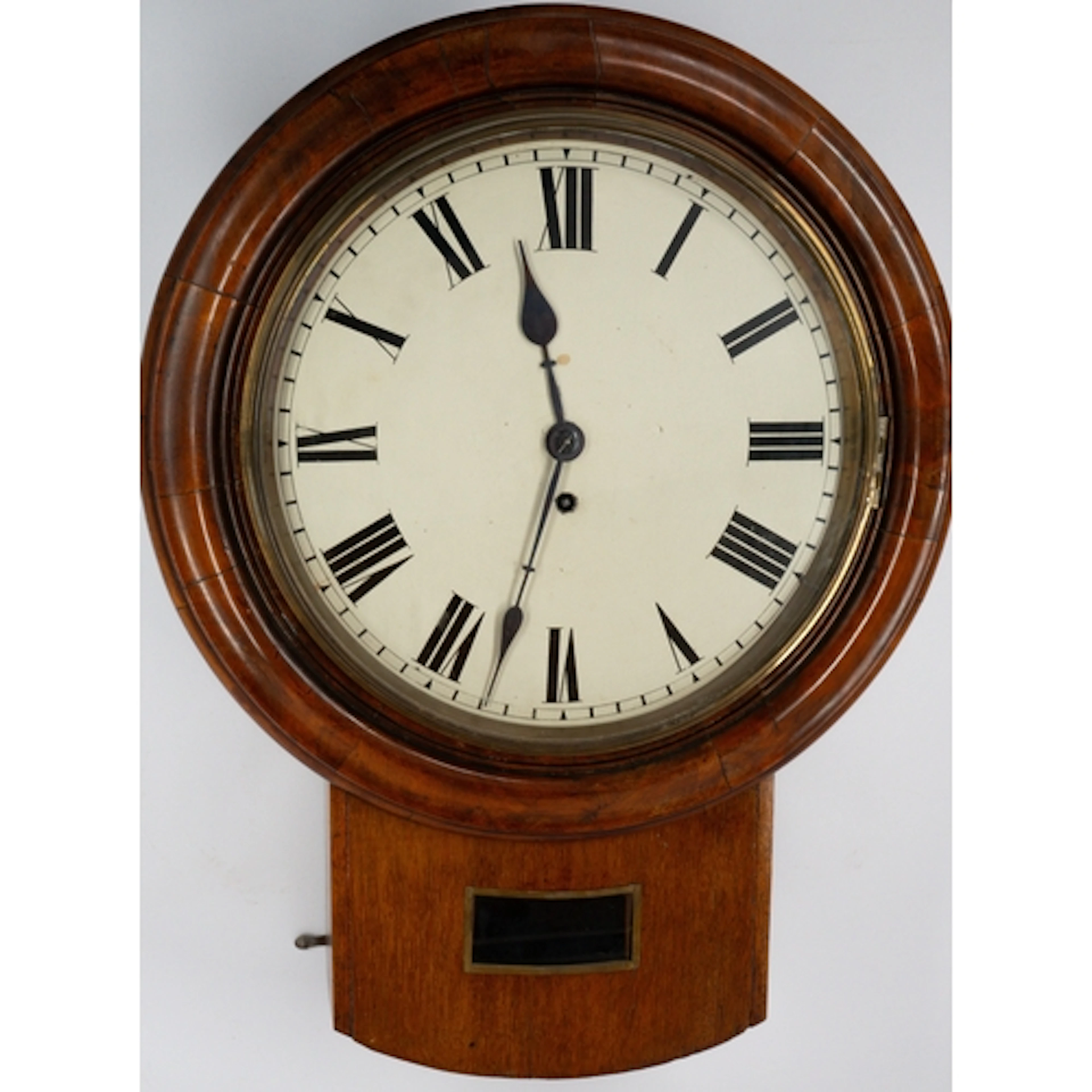 Clocks: a 19th century mahogany cased drop dial fusee wall c...