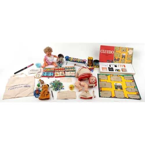Vintage and later toys including German doll with articulate...