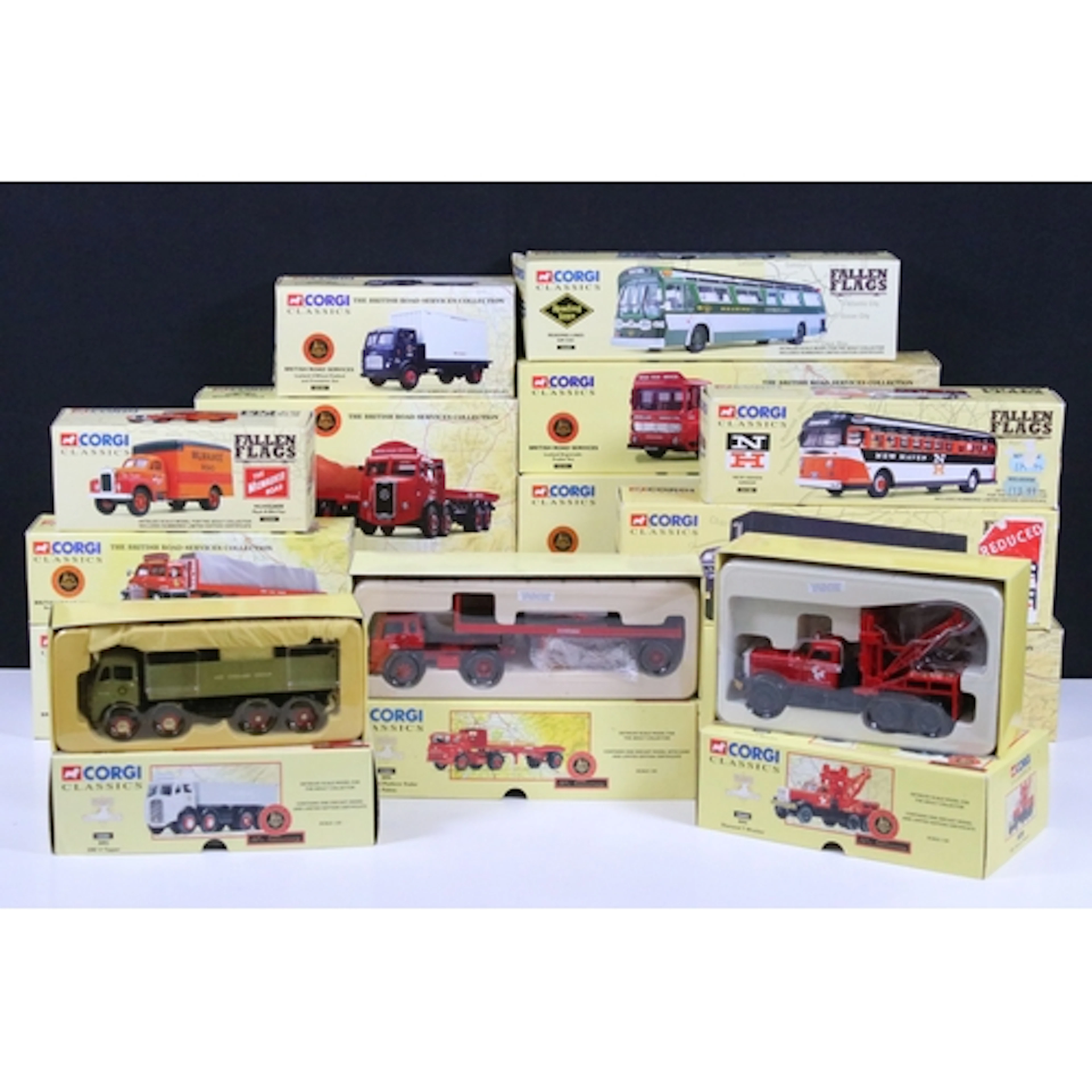 16 Boxed Corgi diecast models to include 11 x British Road S...