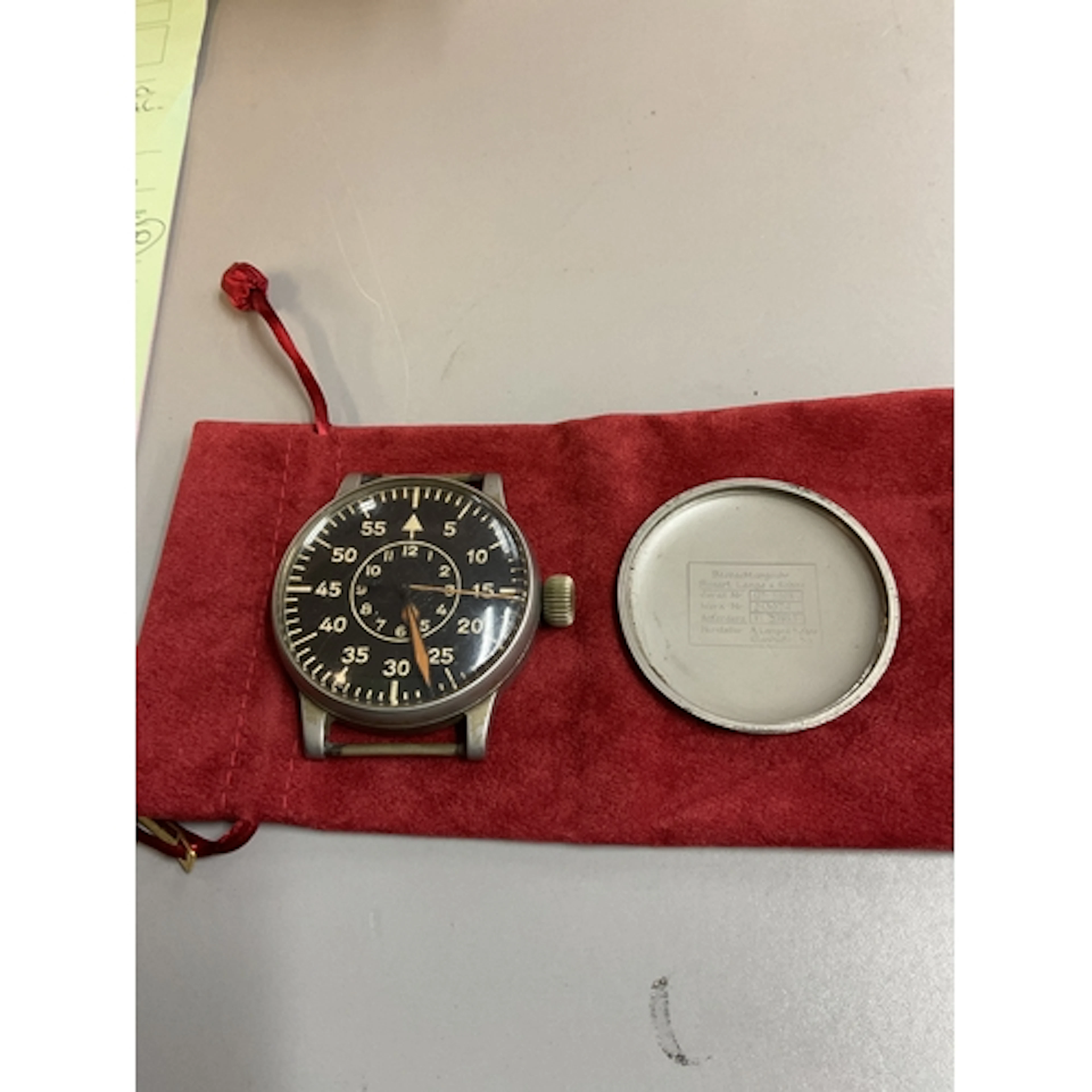 Rare WWII German Luftwaffe B-Uhr observers watch by Lange &a...