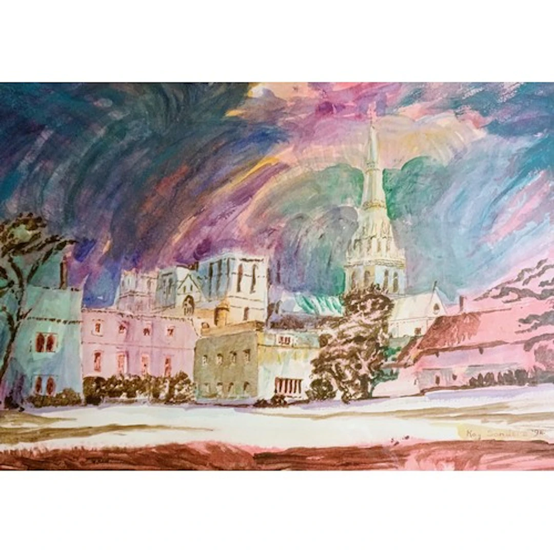 Kay Sanders - Chichester 1994 - original mixed media - glaze...
