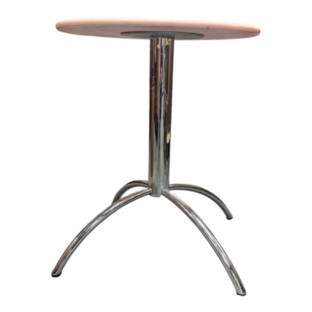 A vintage 20th century pink marble and chrome metal occasion...