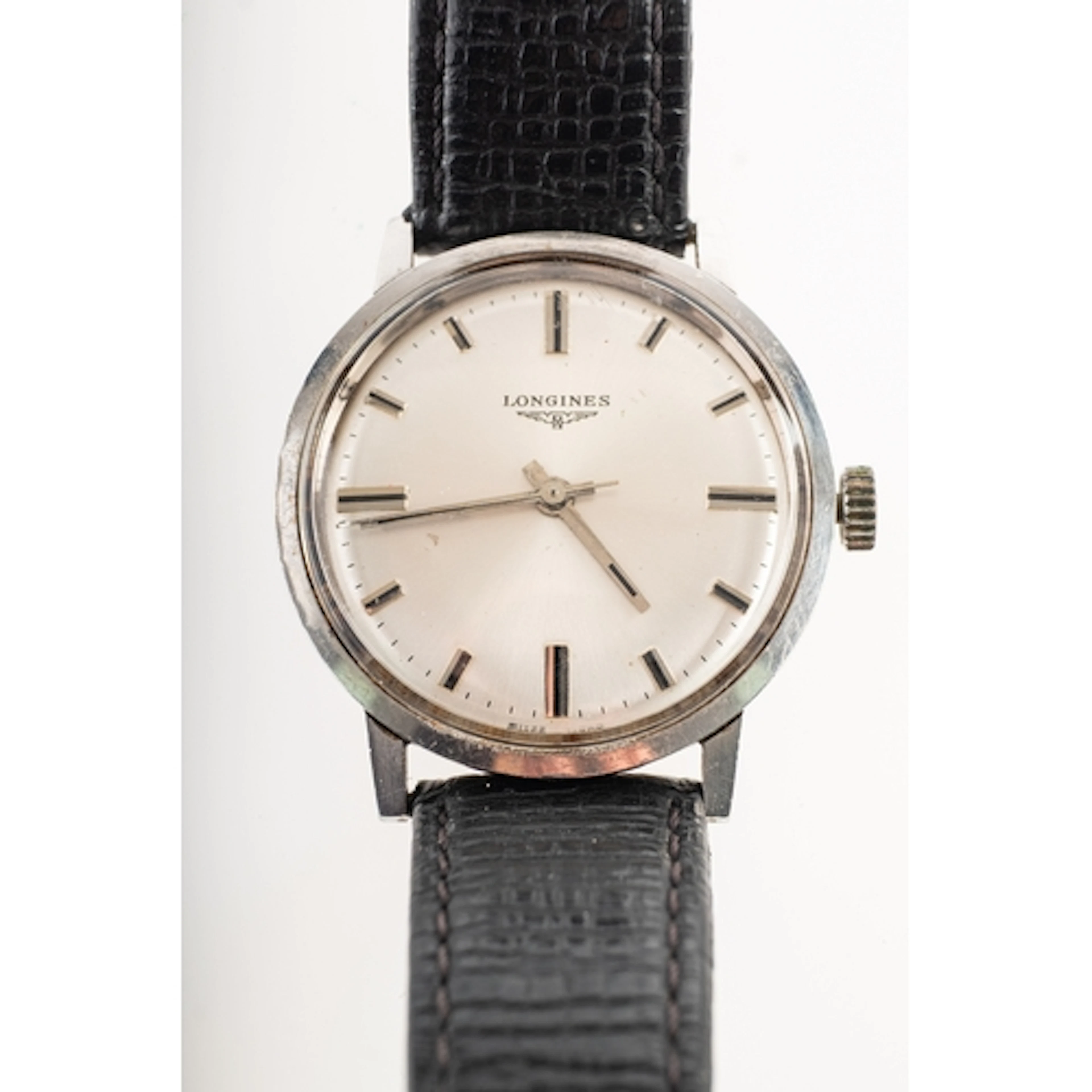 Longines a gentleman's stainless-steel wristwatch the round ...