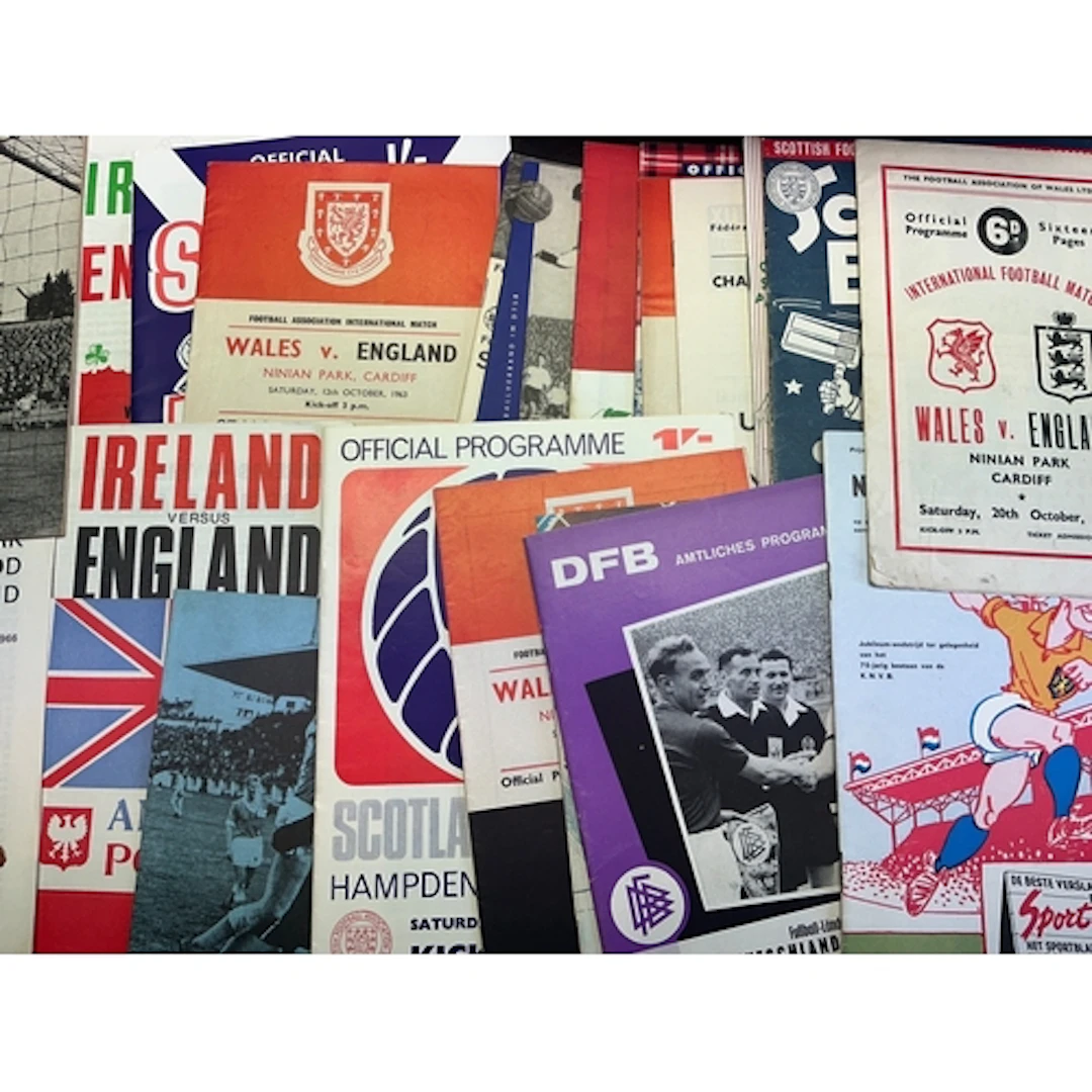 England Away Football Programmes: Private incomplete collect...