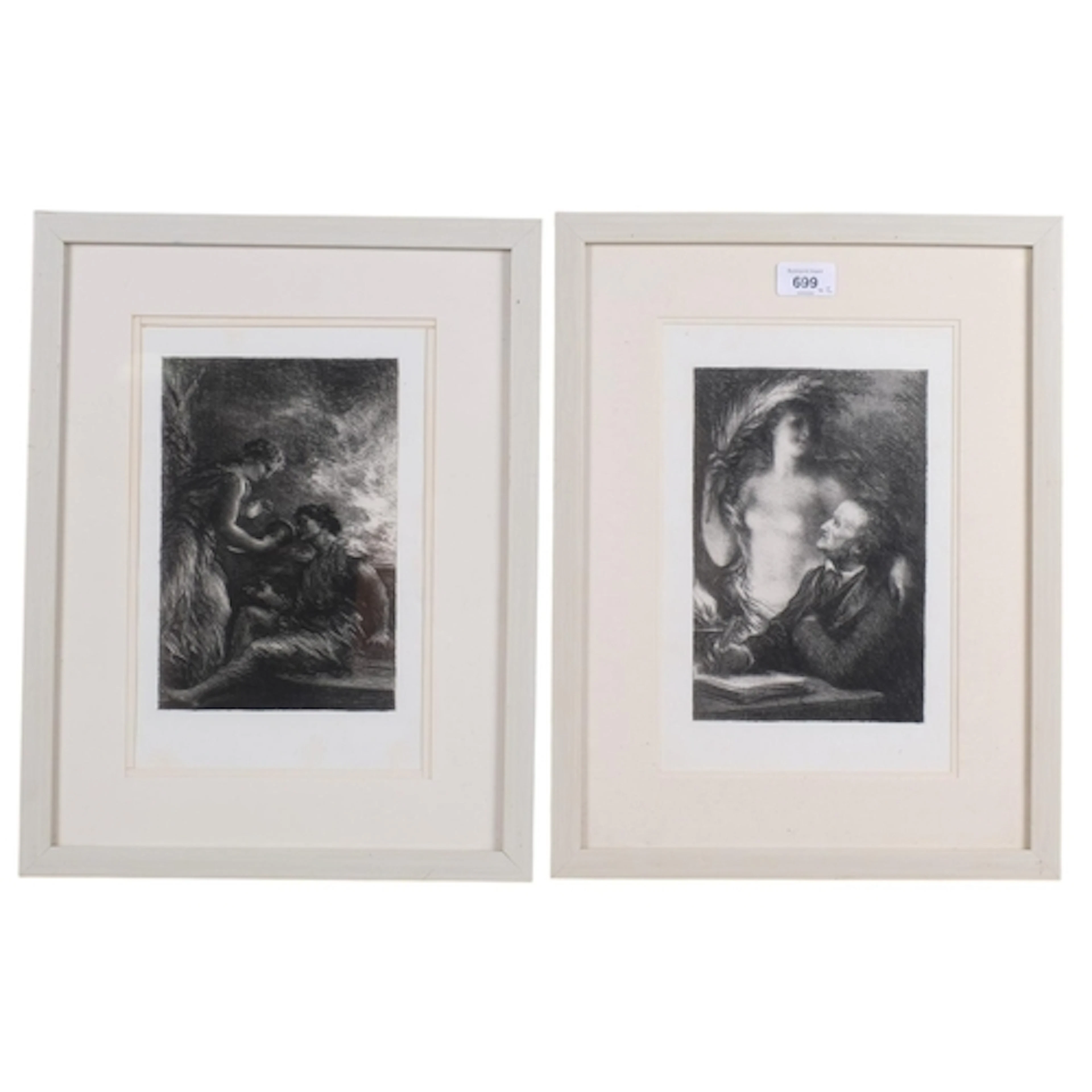 Fantin la Tour, 2 original lithographs, circa 1890, framed (...